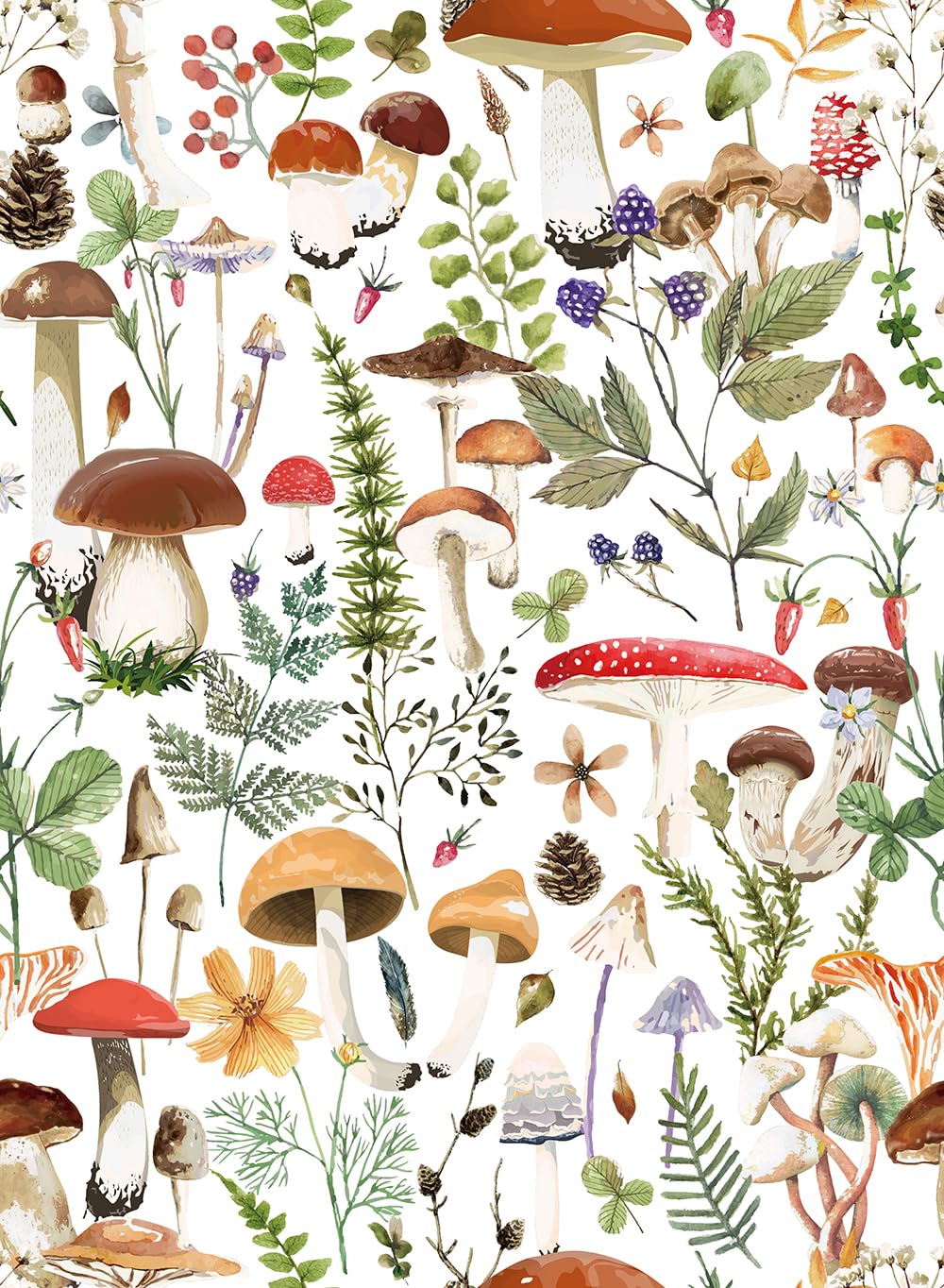 1000x1364 Simon&Siff Mushroom Peel and Stick Wallpaper Boho Forest Contact Paper Removable Self Adhesive Wall Paper for Bedroom Bathroom Cabinet Counter.3 x 400