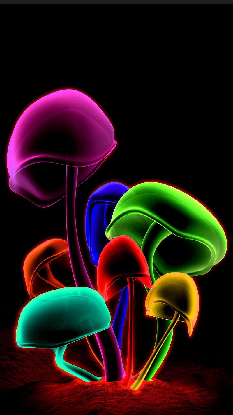 800x1422 Mushrooms, bright, neon, HD phone wallpaper