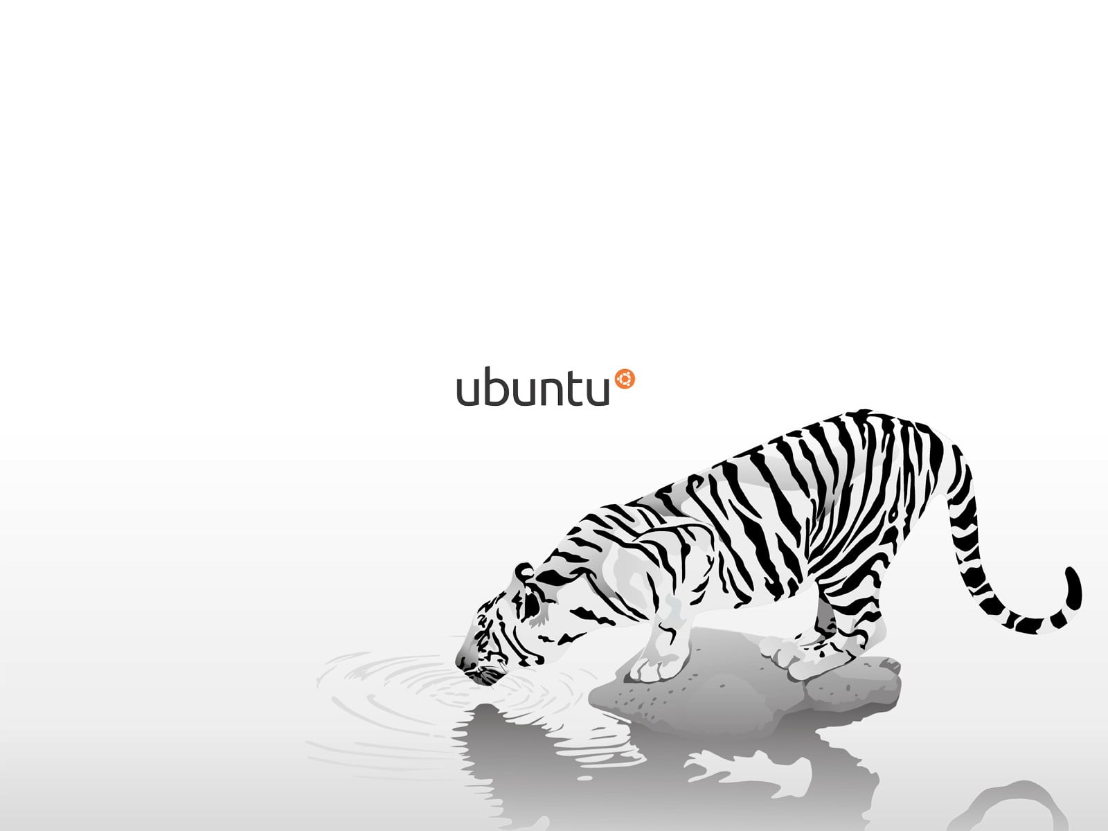 1600x1200 White tiger illustration, Linux, GNU, Ubuntu HD wallpaper