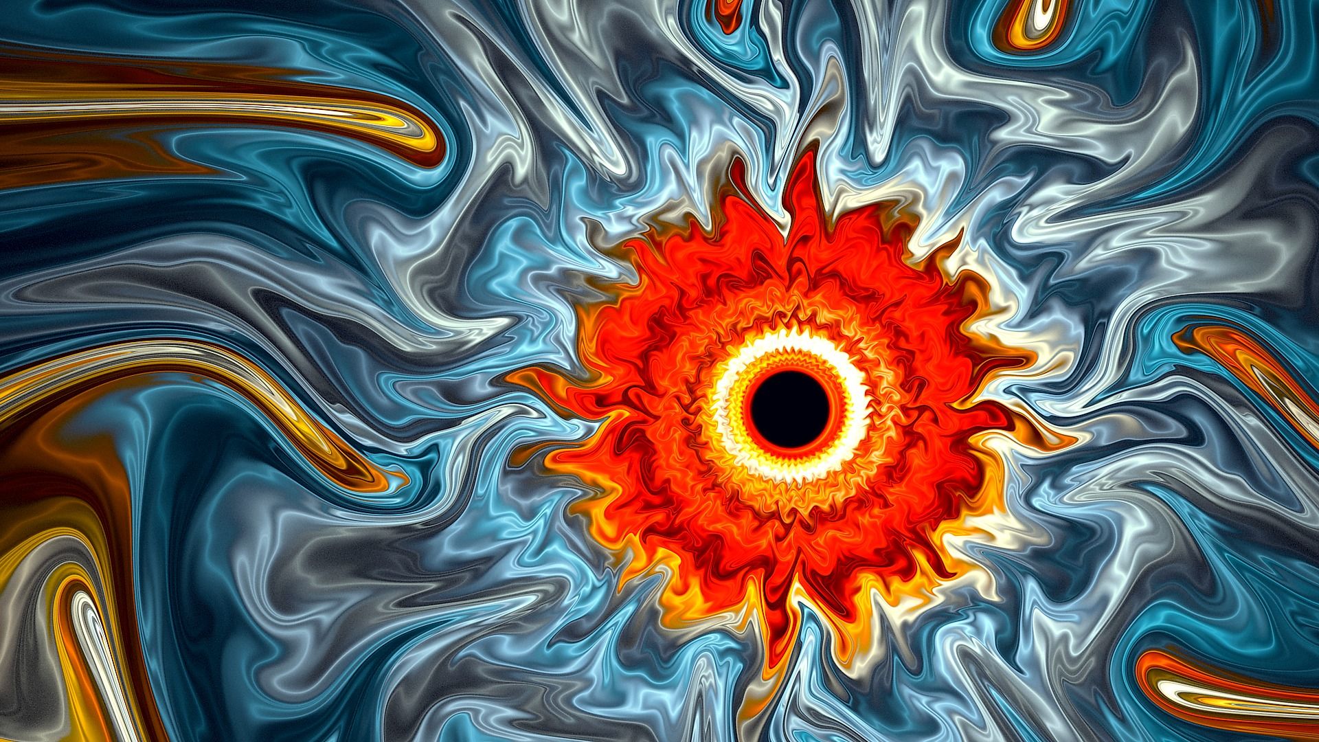 1920x1080 Wallpaper the sun, black hole, art, black hole for mobile and desktop, section абстракции, resolution 1920x1080