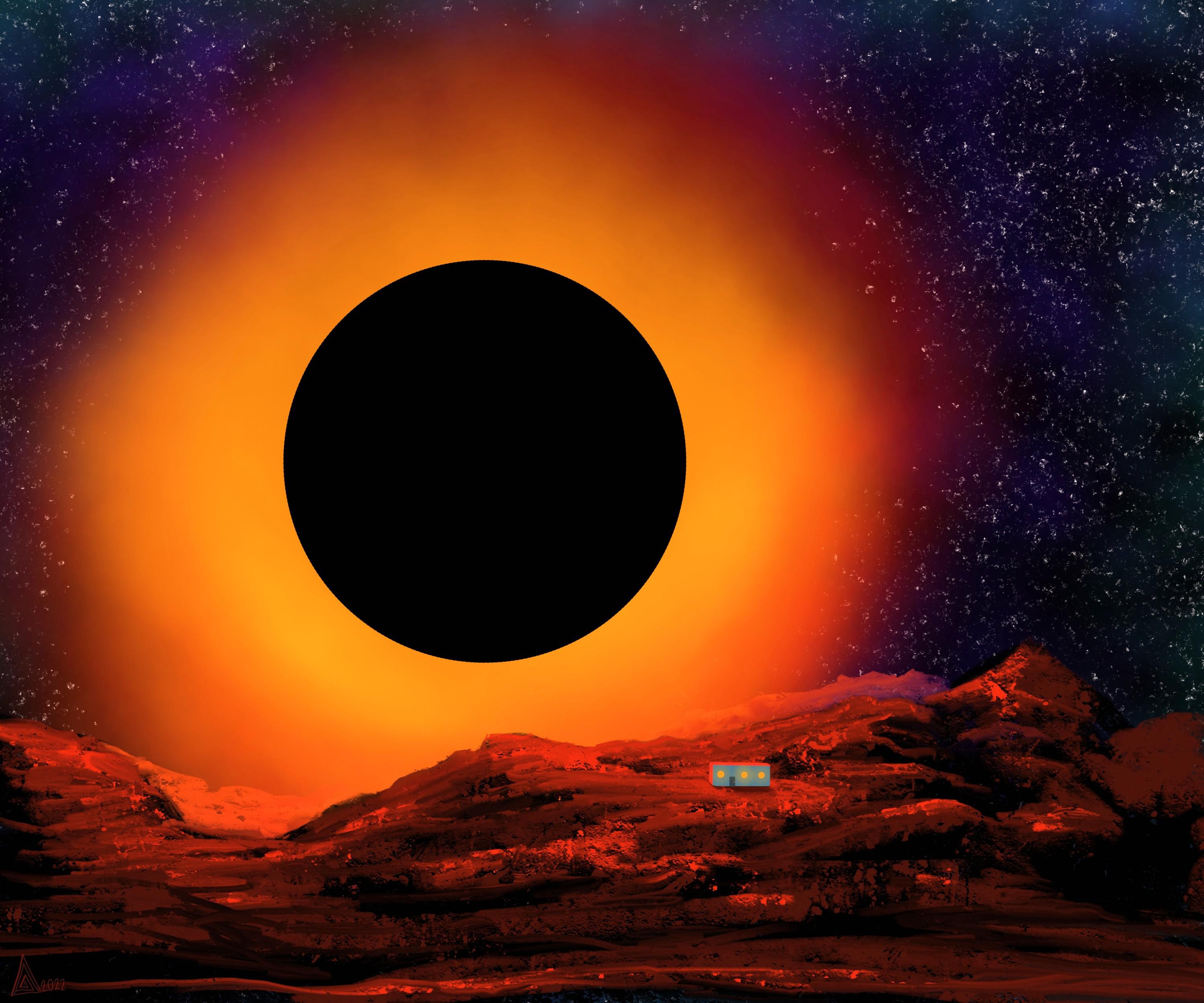 3000x2500 I painted this last week, then someone told me Black Hole Sun was released on the same day (OC)