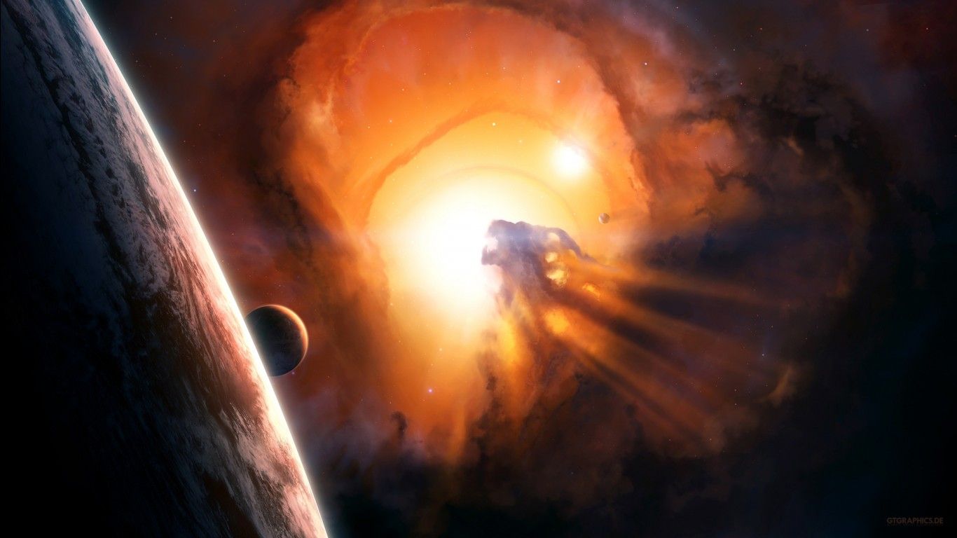 1366x768 Space Black Hole Wallpaper