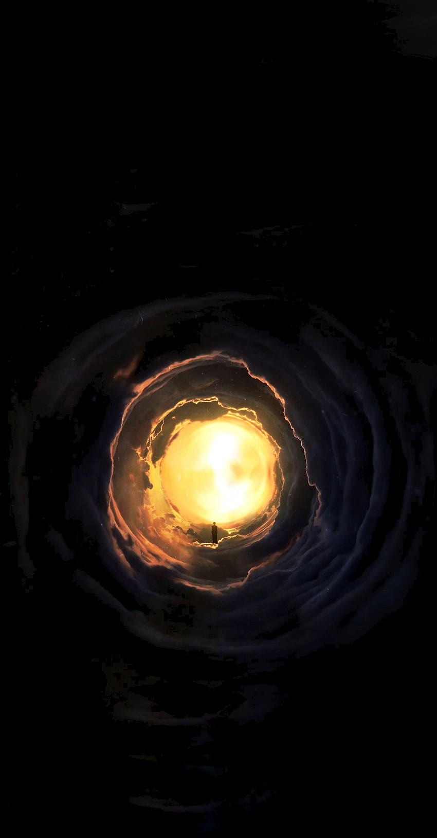 850x1629 Black hole sun HD wallpaper