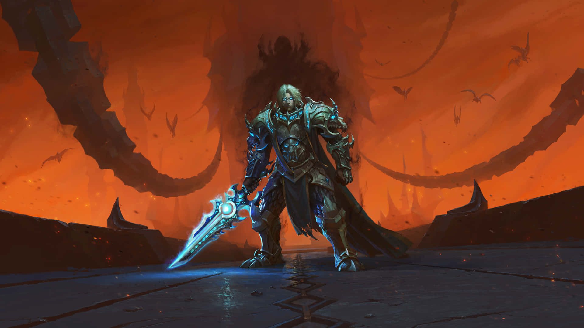 1920x1080 Download Warriorin Flaming Hellscape Wallpaper