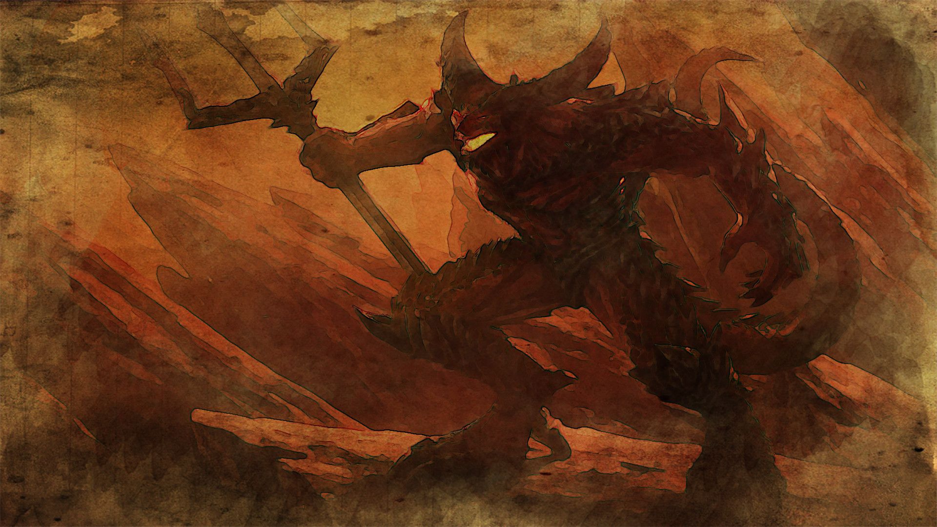 1920x1080 Watercolor hellscape