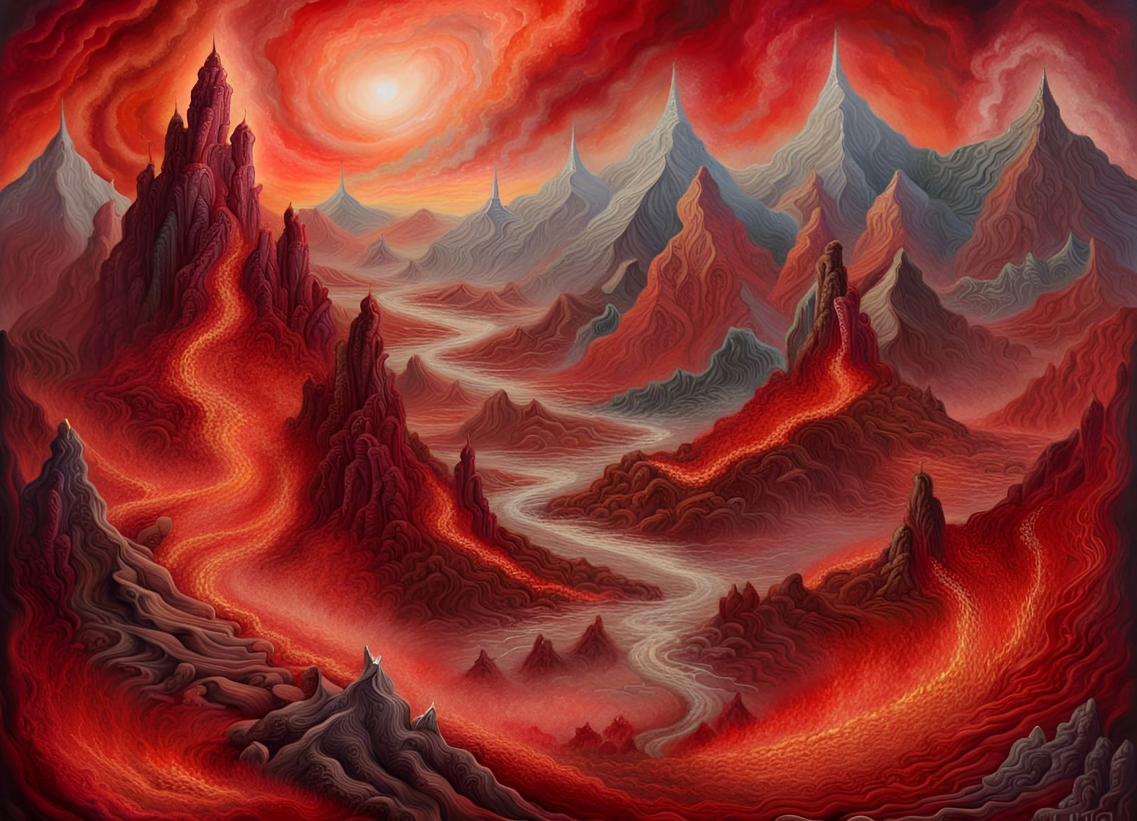 1600x1156 Mountainous Hellscape Hellscape Mountain in Maxima