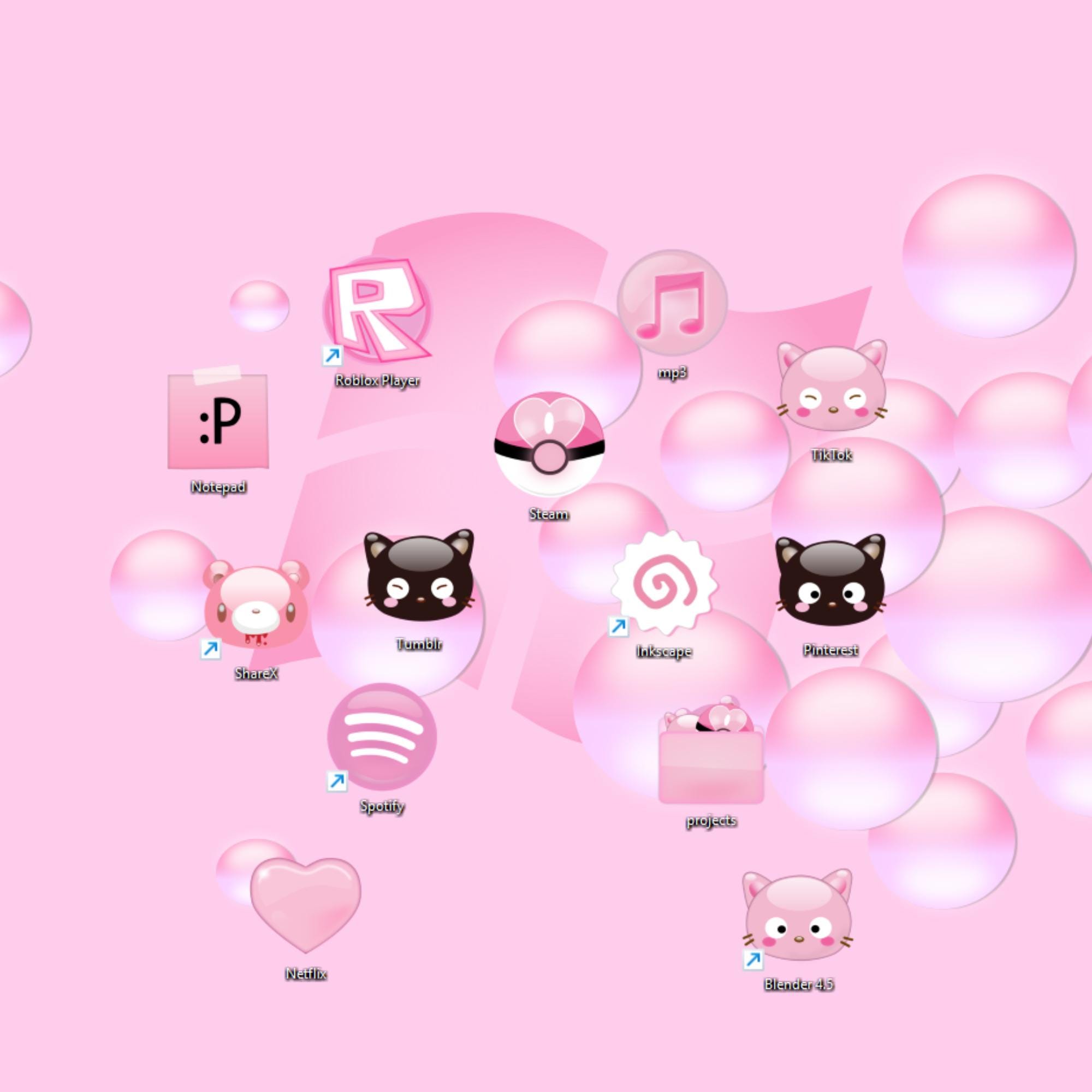 2000x2000 Pink Desktop Icon Set: Frutiger Aero Theme (digital Download)