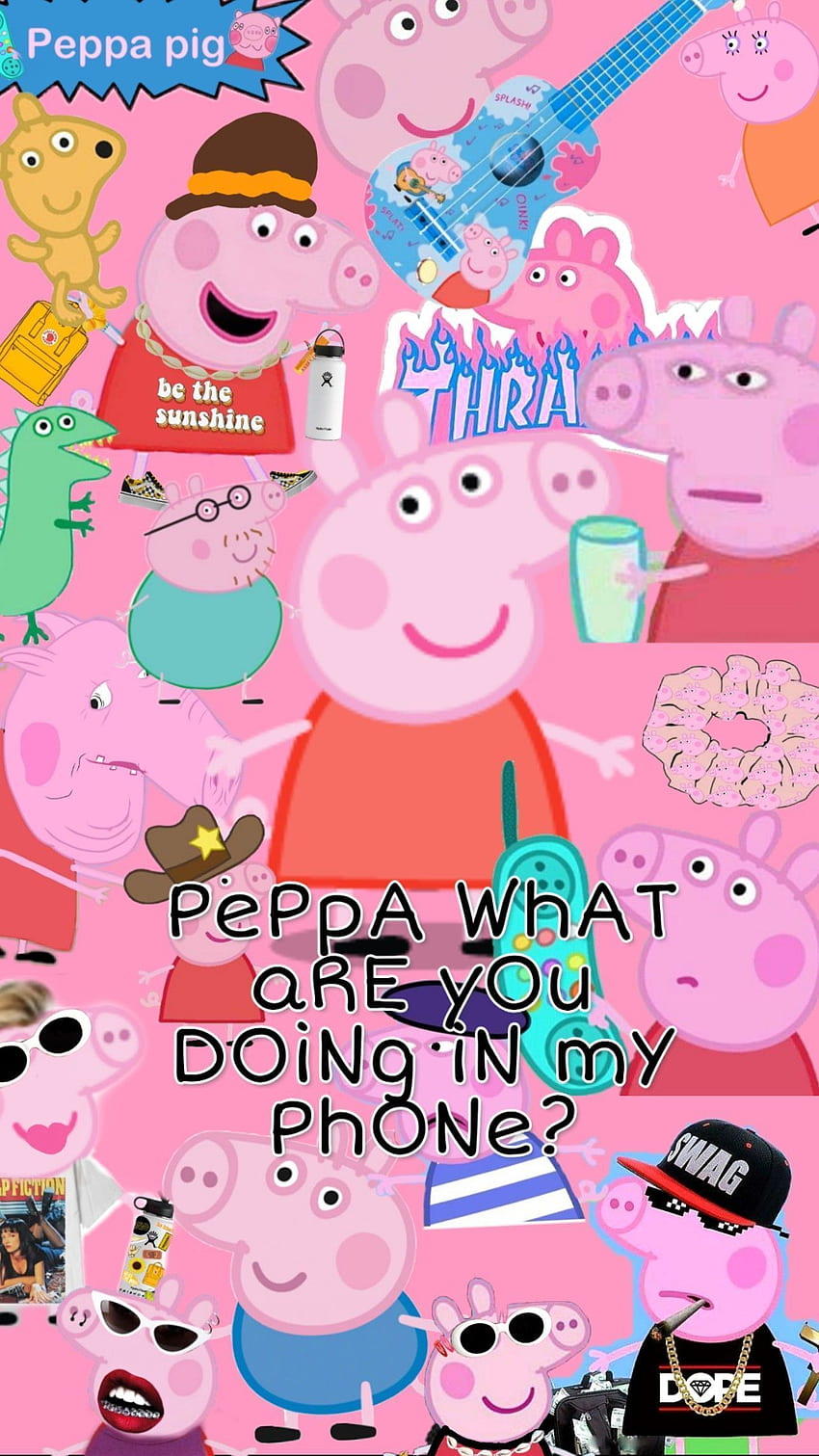 850x1511 Peppa Pig Aesthetic Funny .novocom.top, Thrasher Peppa pig HD phone wallpaper