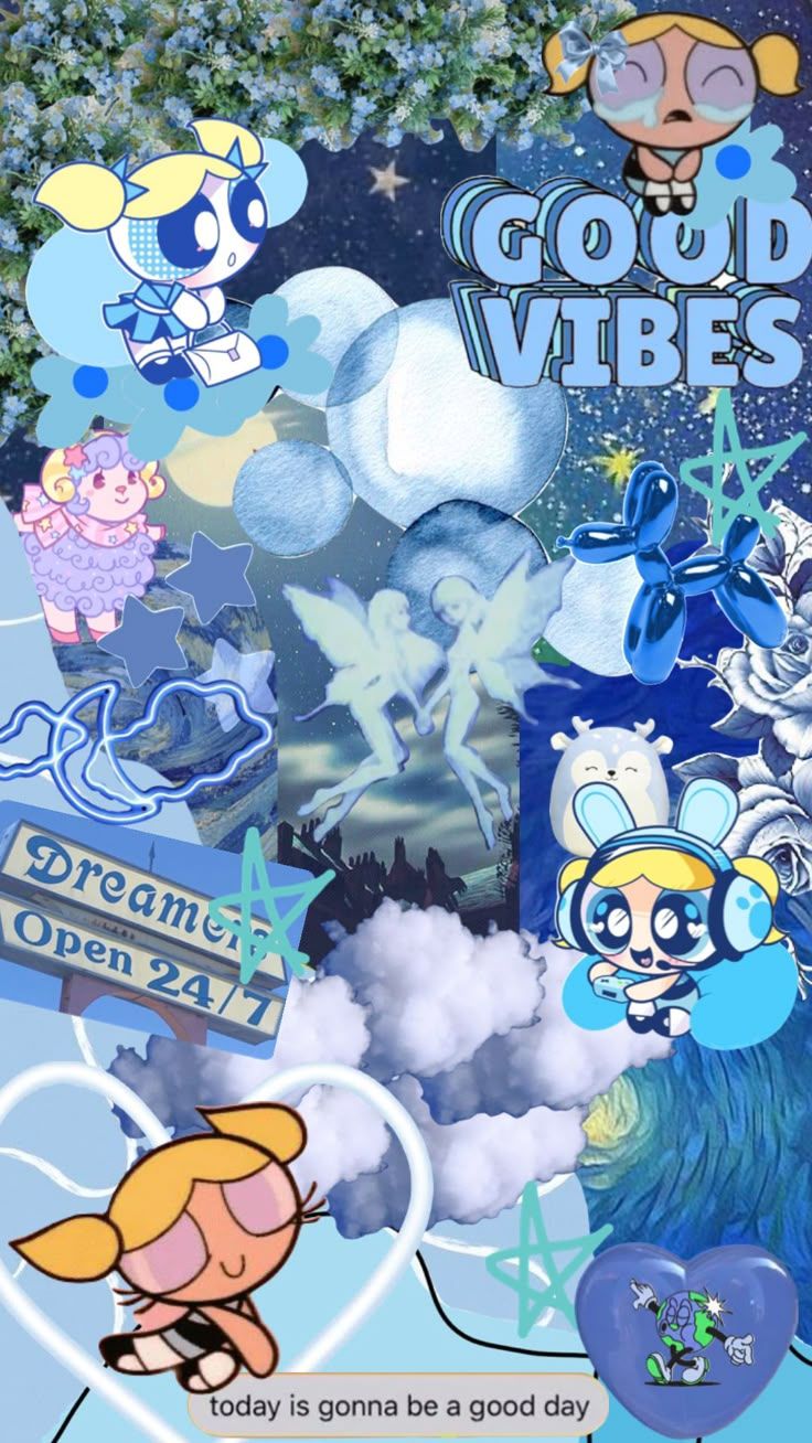 736x1308 art #wallpaper #bubbles #bubblesppg #powerpuffgirls #ppg #blue #crybaby #dreamy