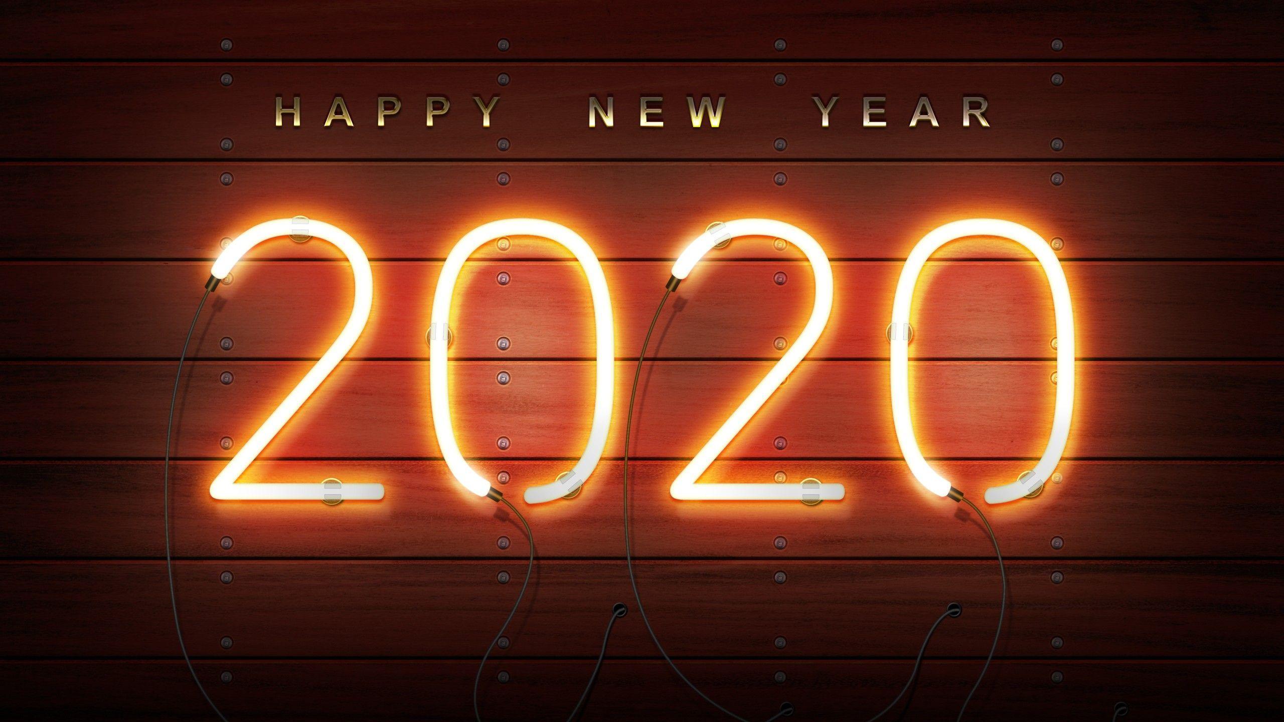 2560x1440 Happy New Year 2020 1440P Resolution HD 4k Wallpaper
