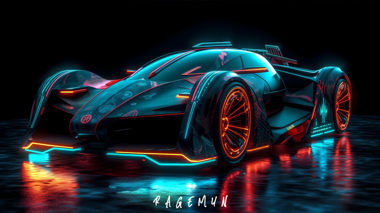 1280x720 Neon Futuristic Car 11