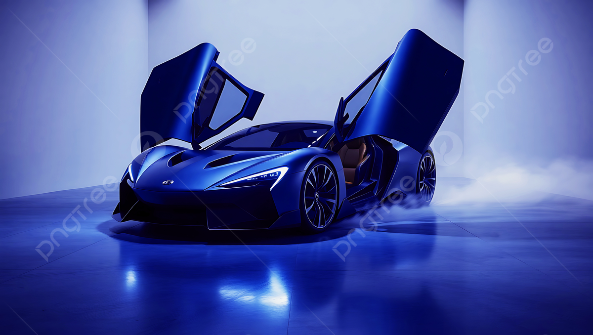1200x678 Futuristic Sports Car In Minimal Showroom With Open Doors And Dust Effect, Futuristic Car, Futuristic Sportscar, Futuristic Car Design Background Image And Wallpaper for Free Download