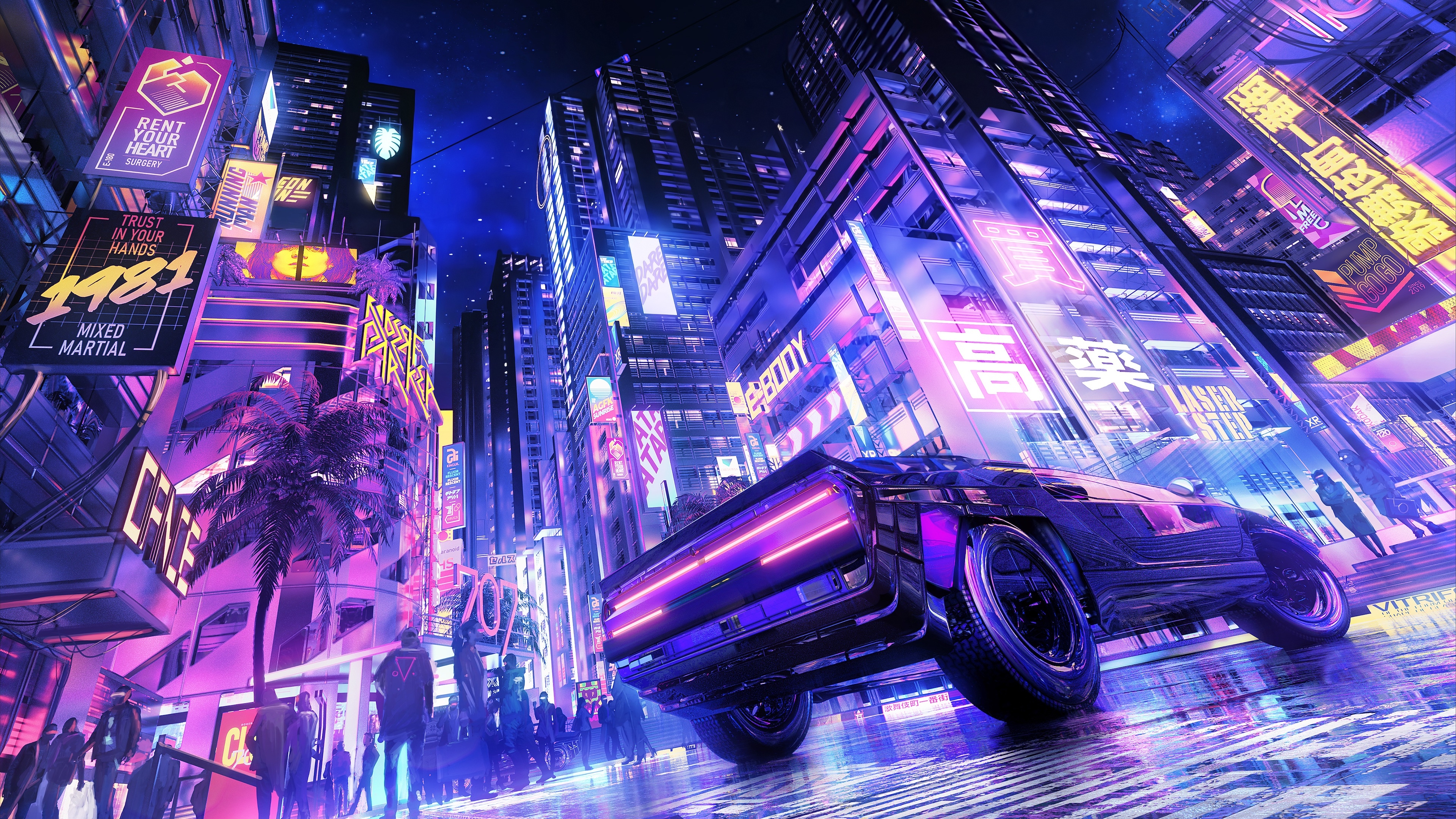 3840x2160 Futuristic Neon City HD Car Rider Wallpaper, HD Artist 4K Wallpaper, Image and Background