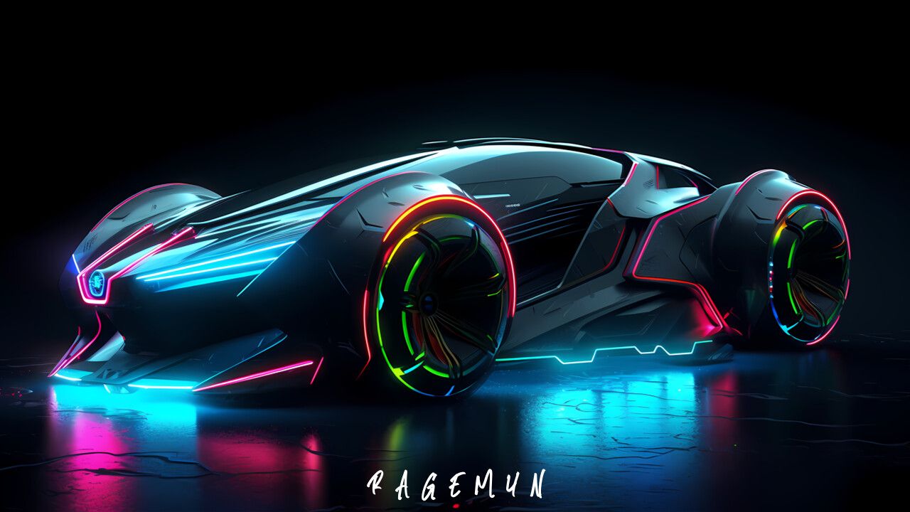 1280x720 Neon Futuristic Car 21