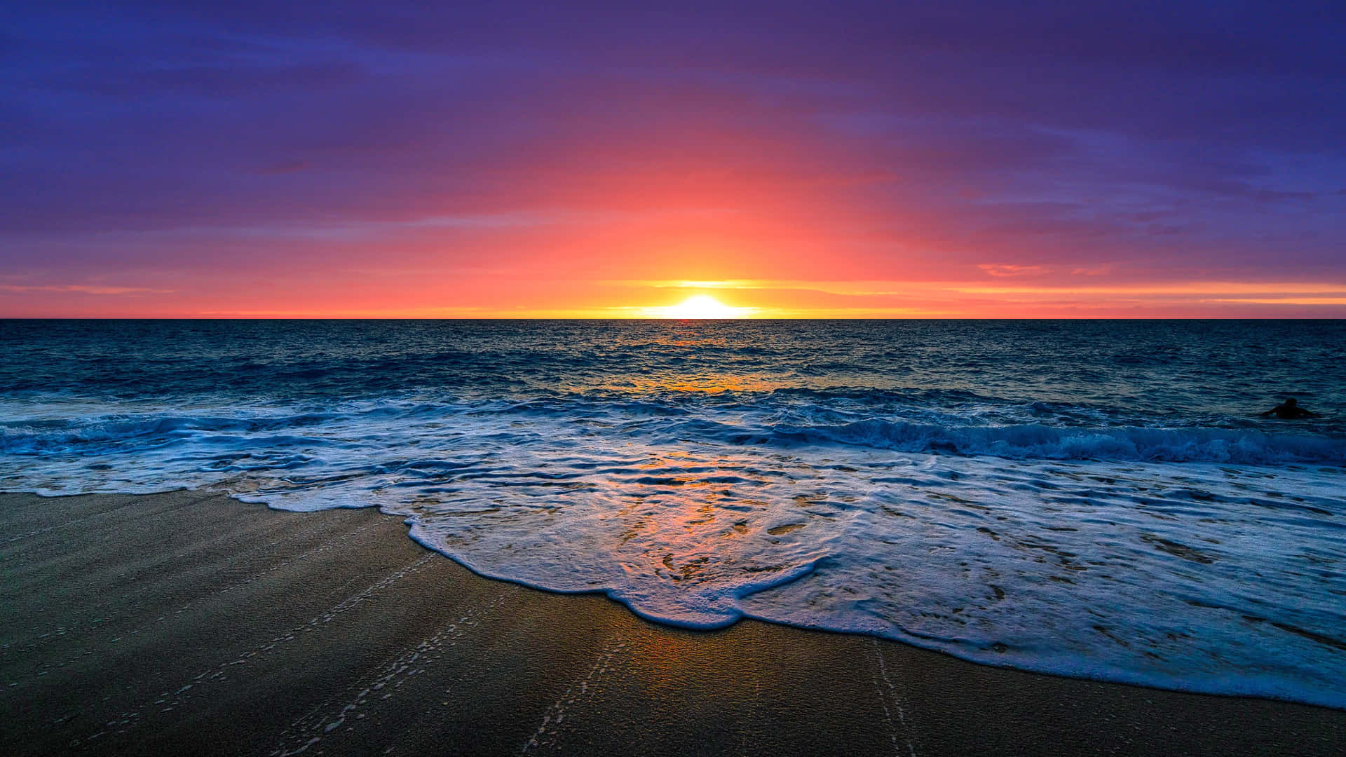 1920x1080 Download Breathtaking Ocean View at Sunset Wallpaper