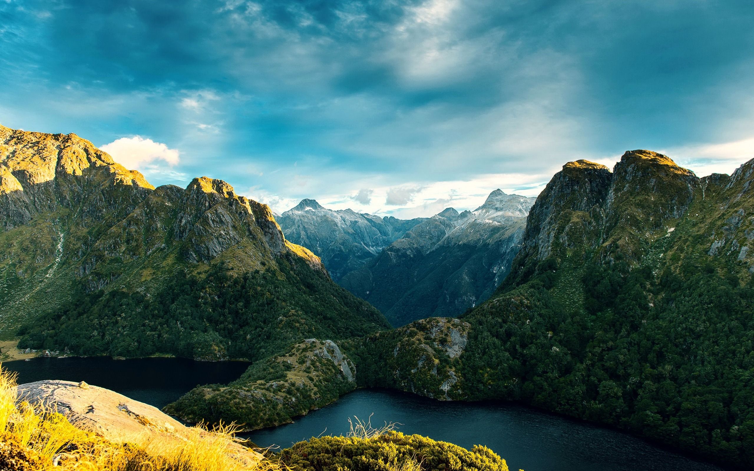 2560x1600 New Zealand Fiordland National Park Nature High Quality Wallpaper