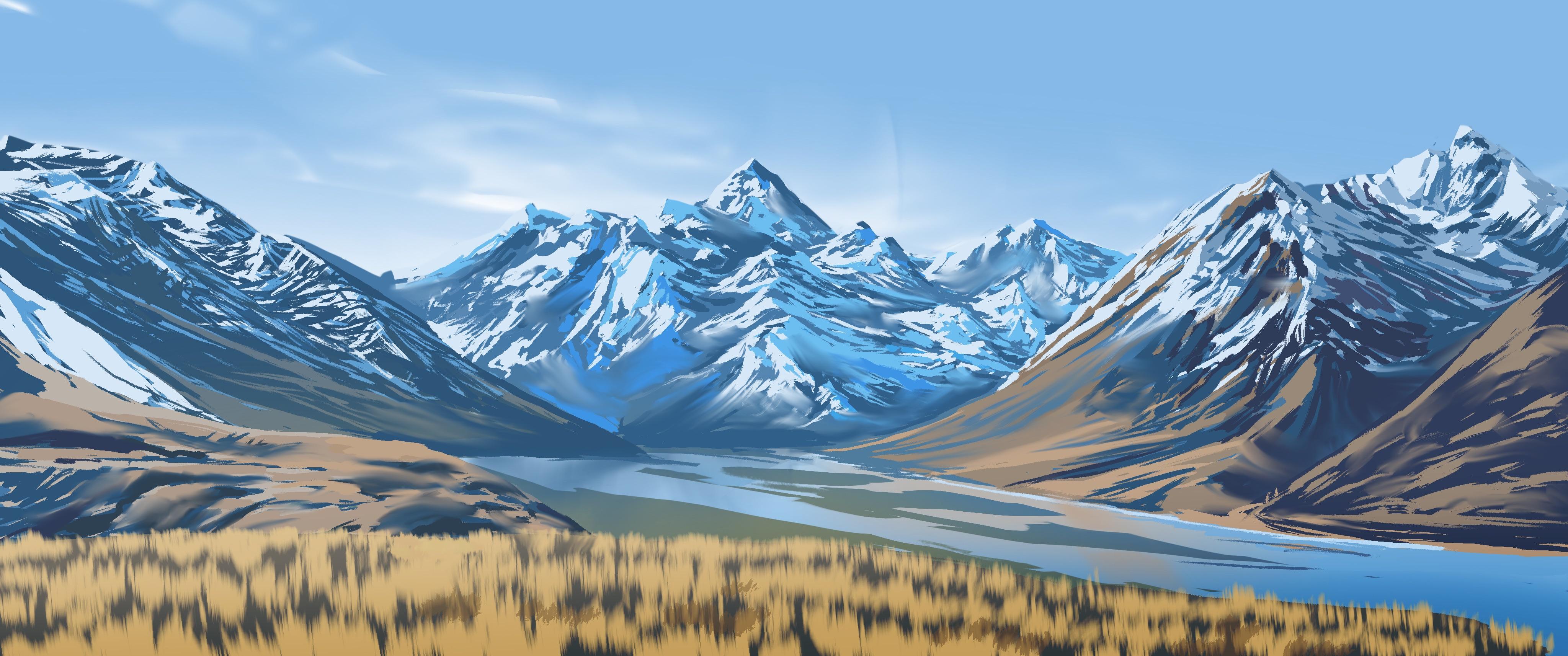 4096x1714 LOTR/ New Zealand Digital Landscape