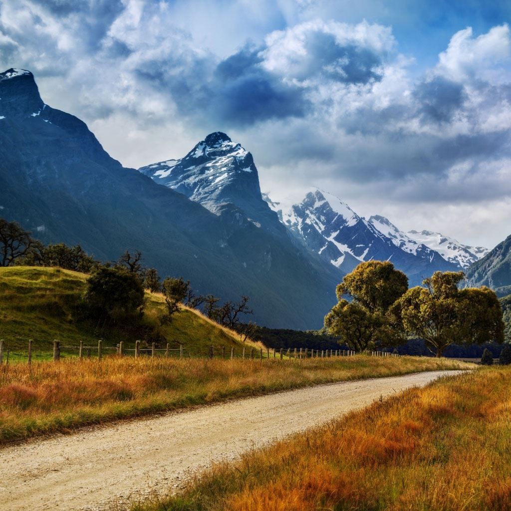 1024x1024 New Zealand Summer Landscape iPad Wallpaper Free Download