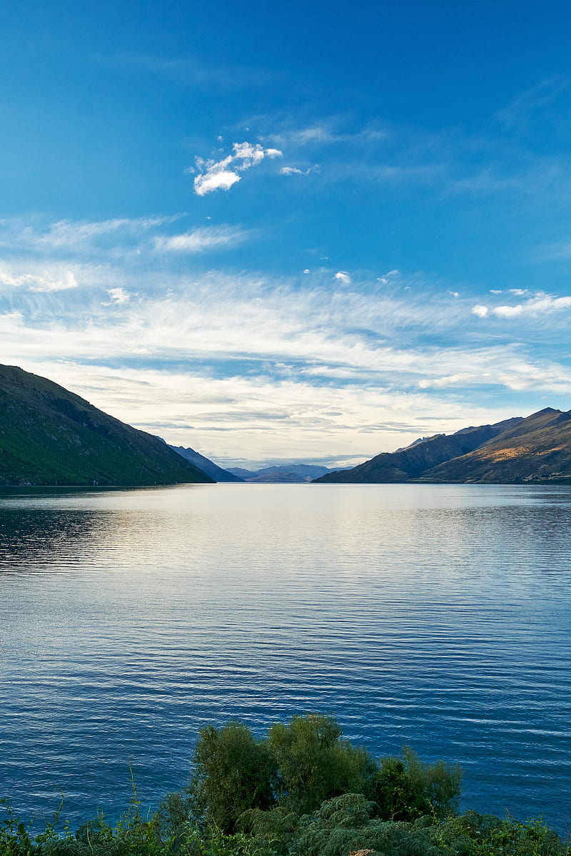 800x1200 Lake, water, mountains sky, landscape, new zealand, HD phone wallpaper