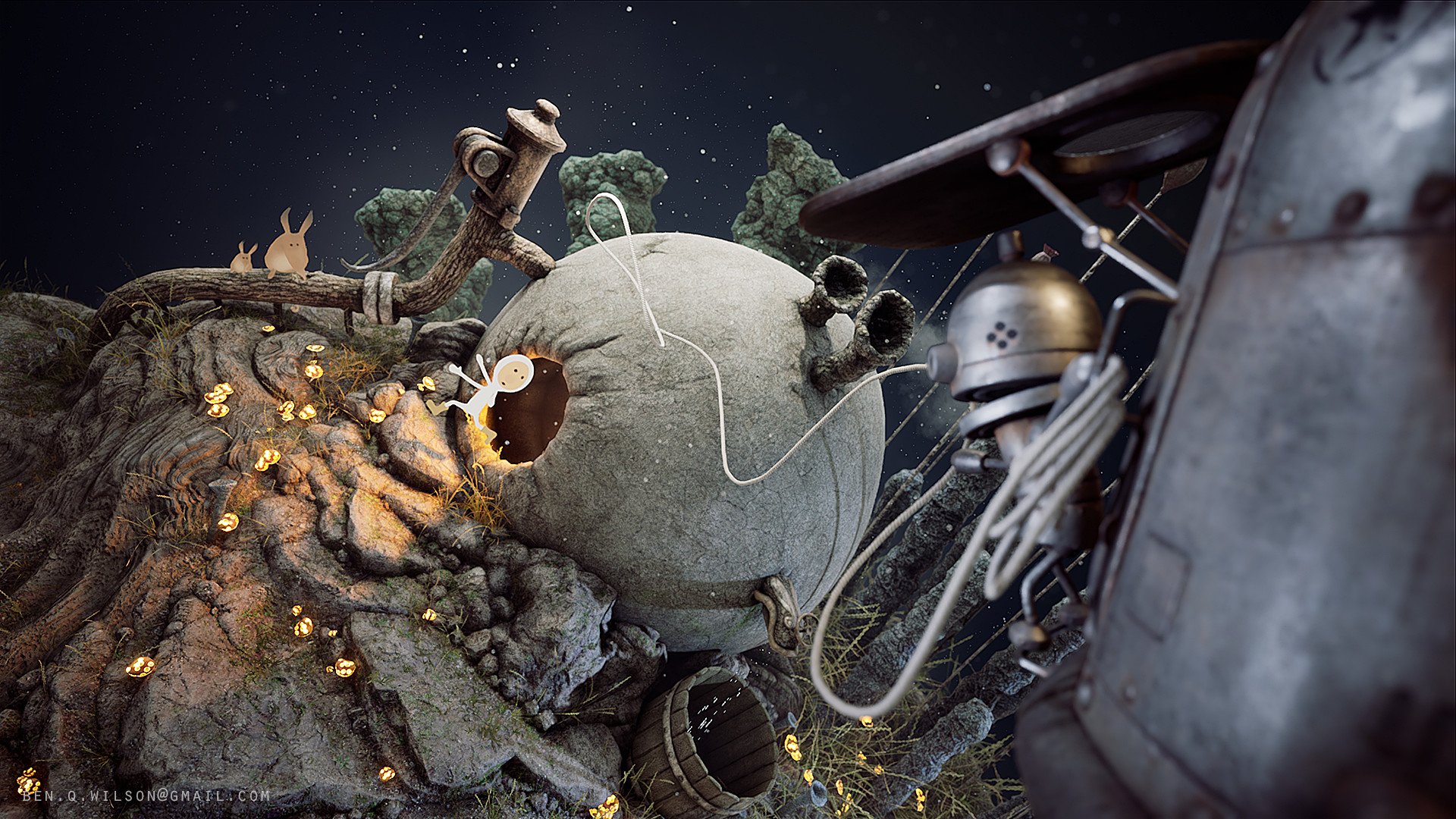 1920x1080 Ben Wilson / Machinarium Fan Art Diorama