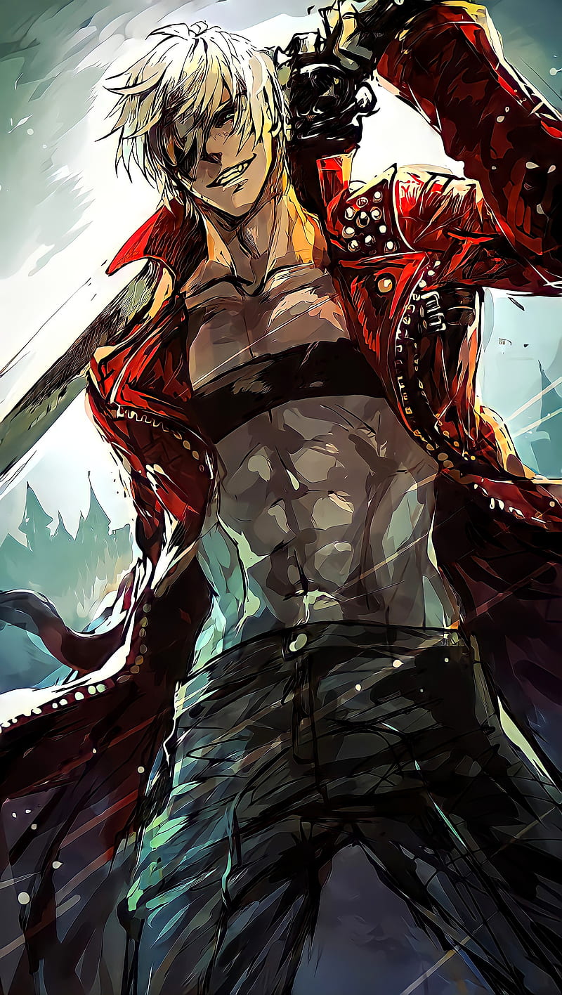 800x1416 Devil May Cry, albino, dante, game, red, theme, white, HD phone wallpaper