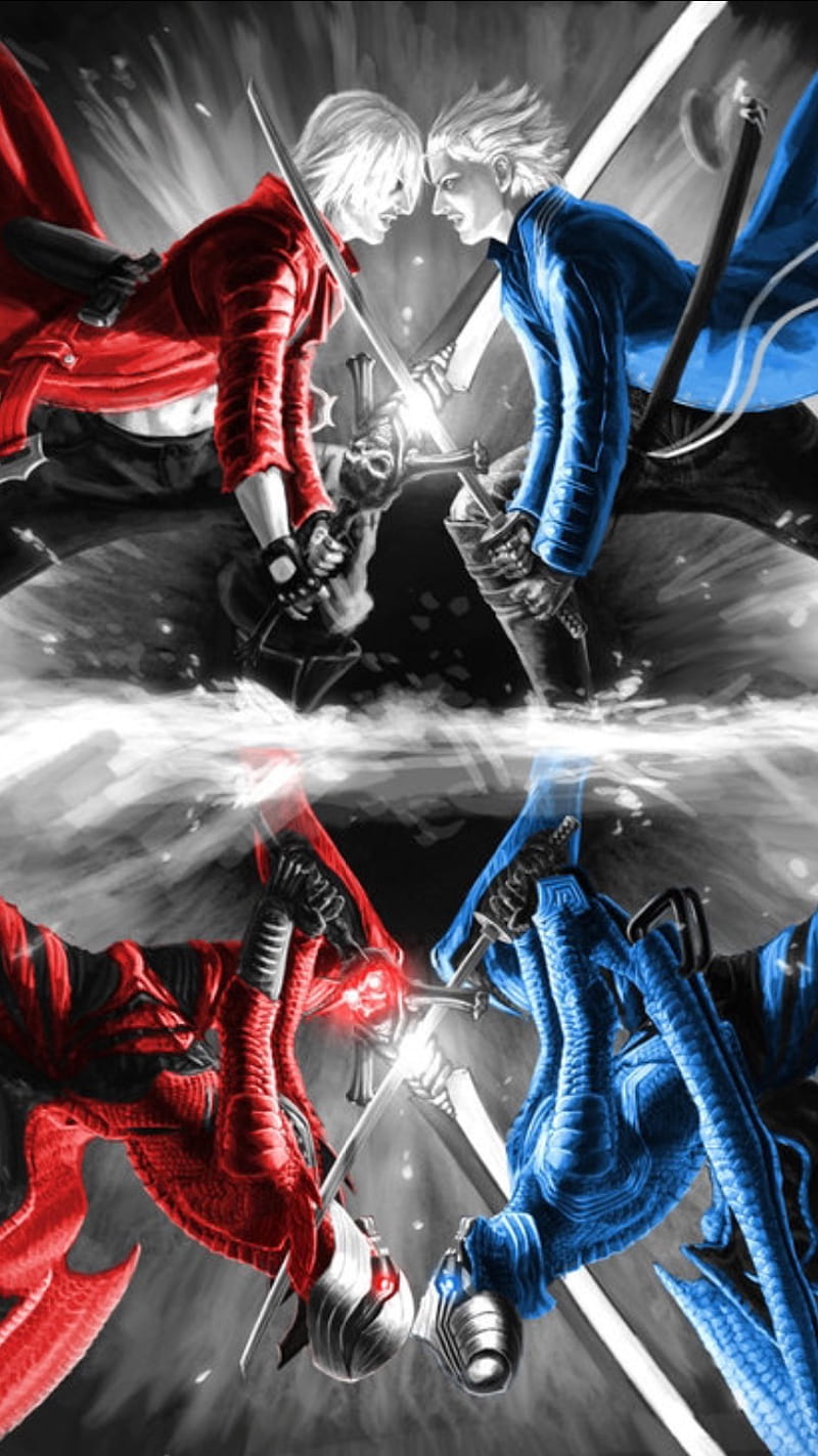 800x1423 DMC3 Dante VS Vergil, cry, devil, fight, may, trigger, HD phone wallpaper