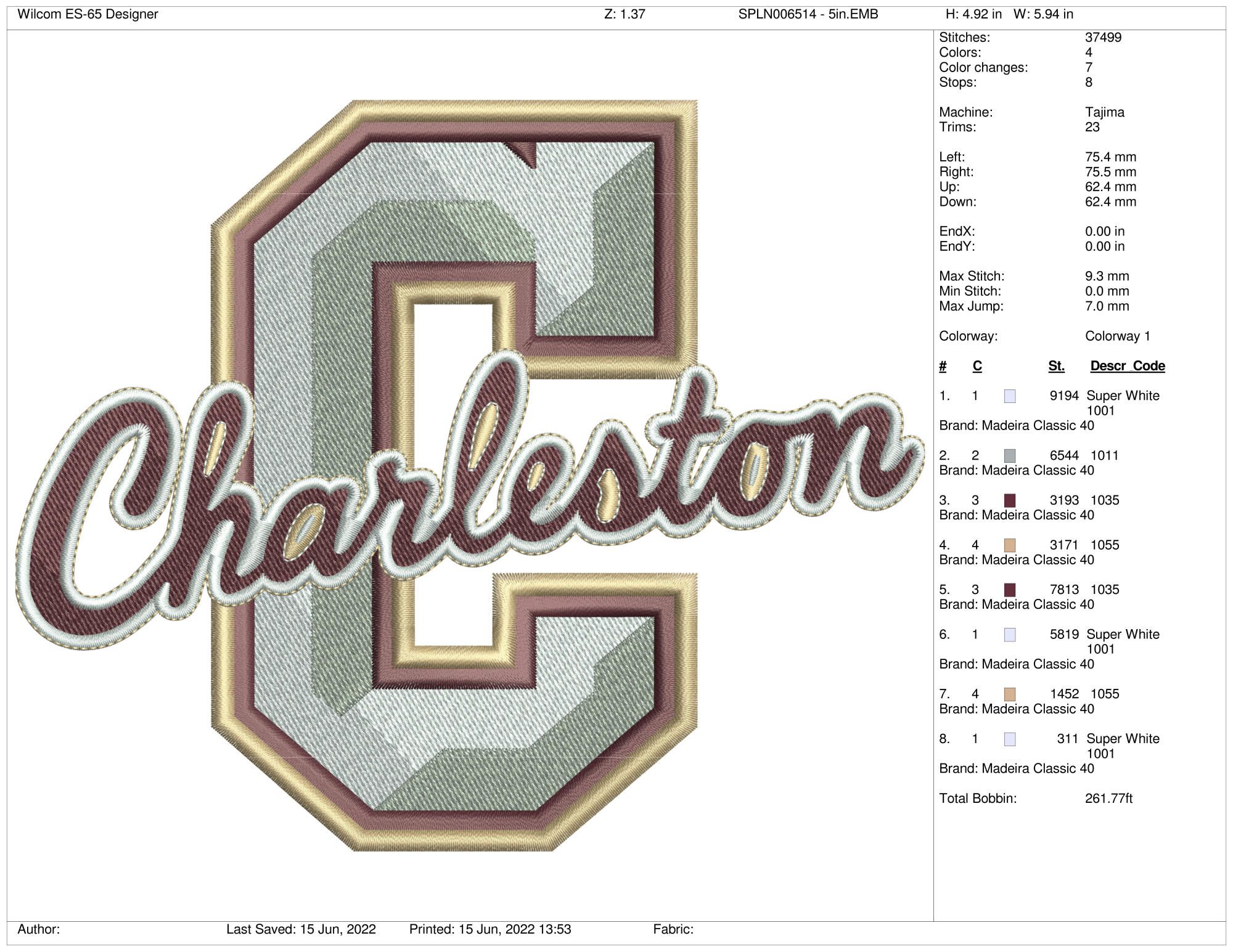 2000x1545 College of Charleston Cougars Logo (2013) Sports Embroidery Logo in 4 sizes & 8 formats