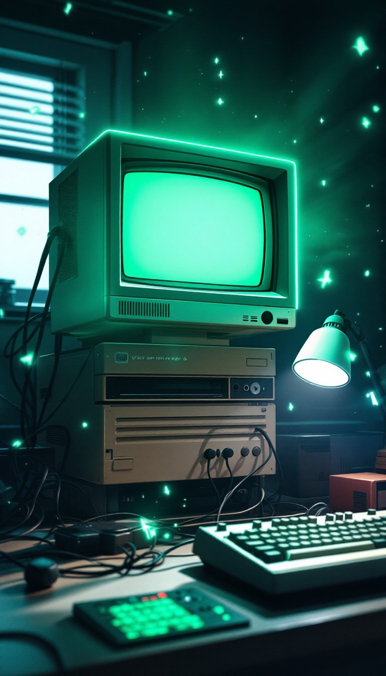768x1344 Free Retro Screen Paradise Image, Cyberpunk, Monitors