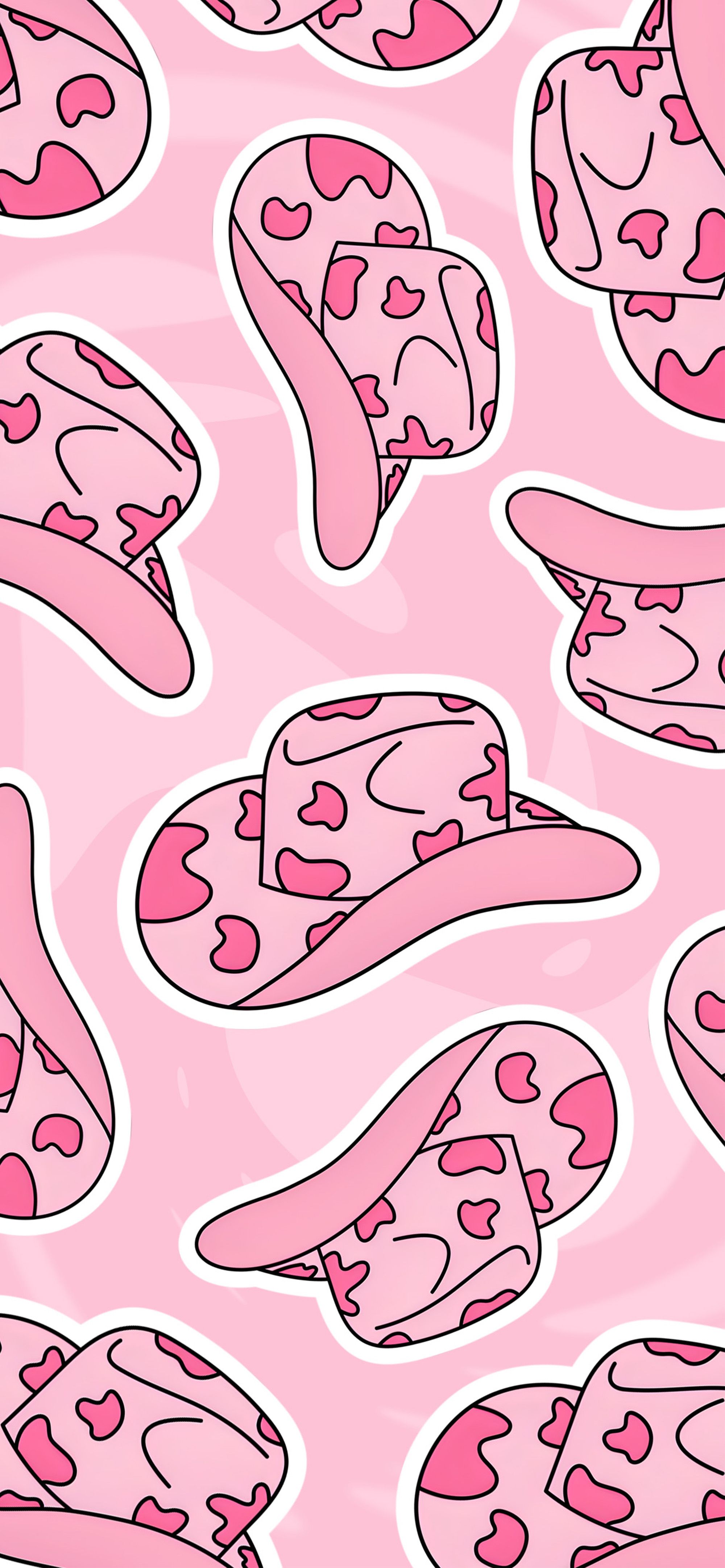 2000x4328 Pink Cowboy Hat Preppy Wallpaper Aesthetic Wallpaper