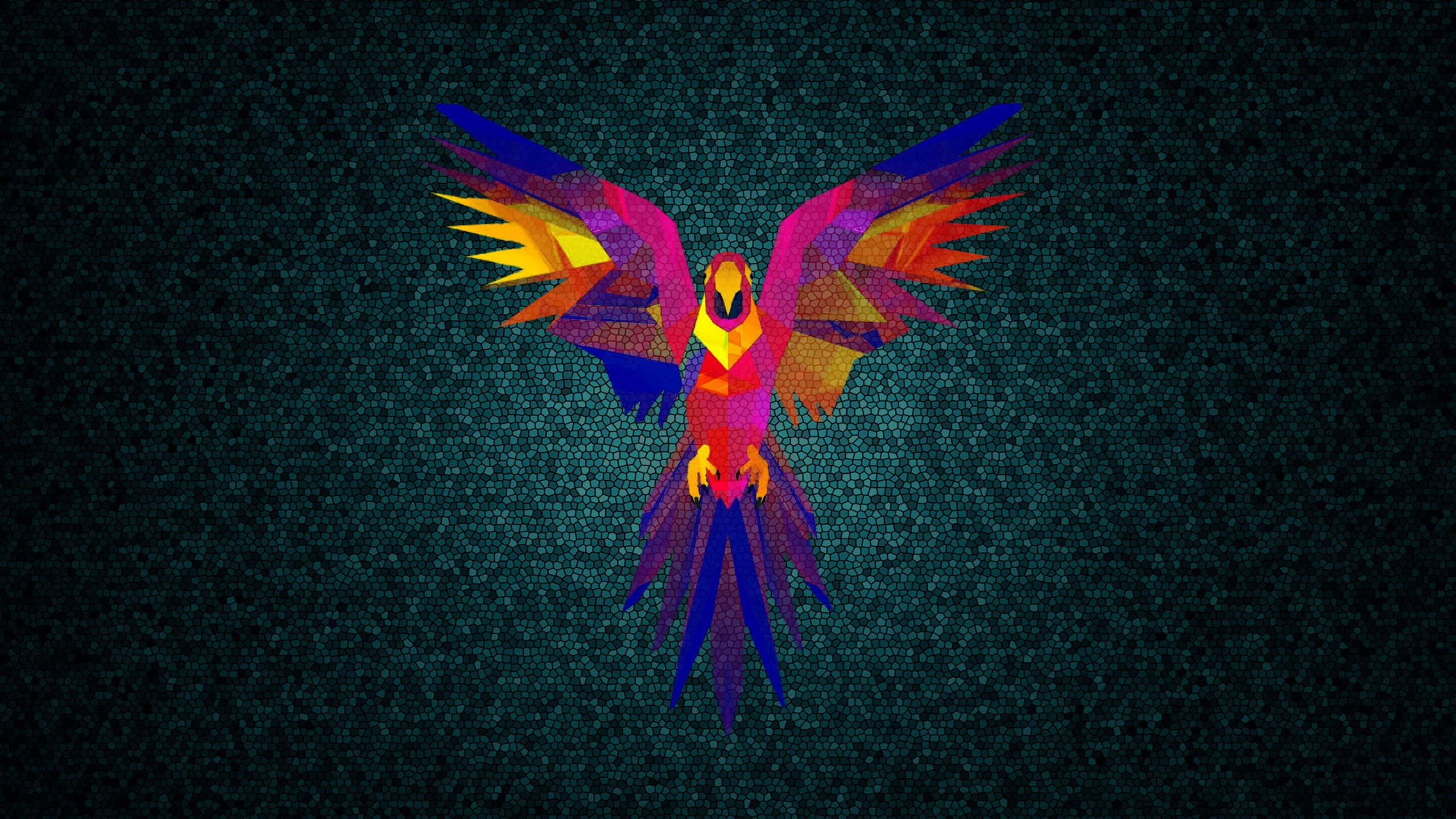 2560x1440 Blue, pink, and red macaw illustration, parrot, parrot security, hacking, Linux HD wallpaper