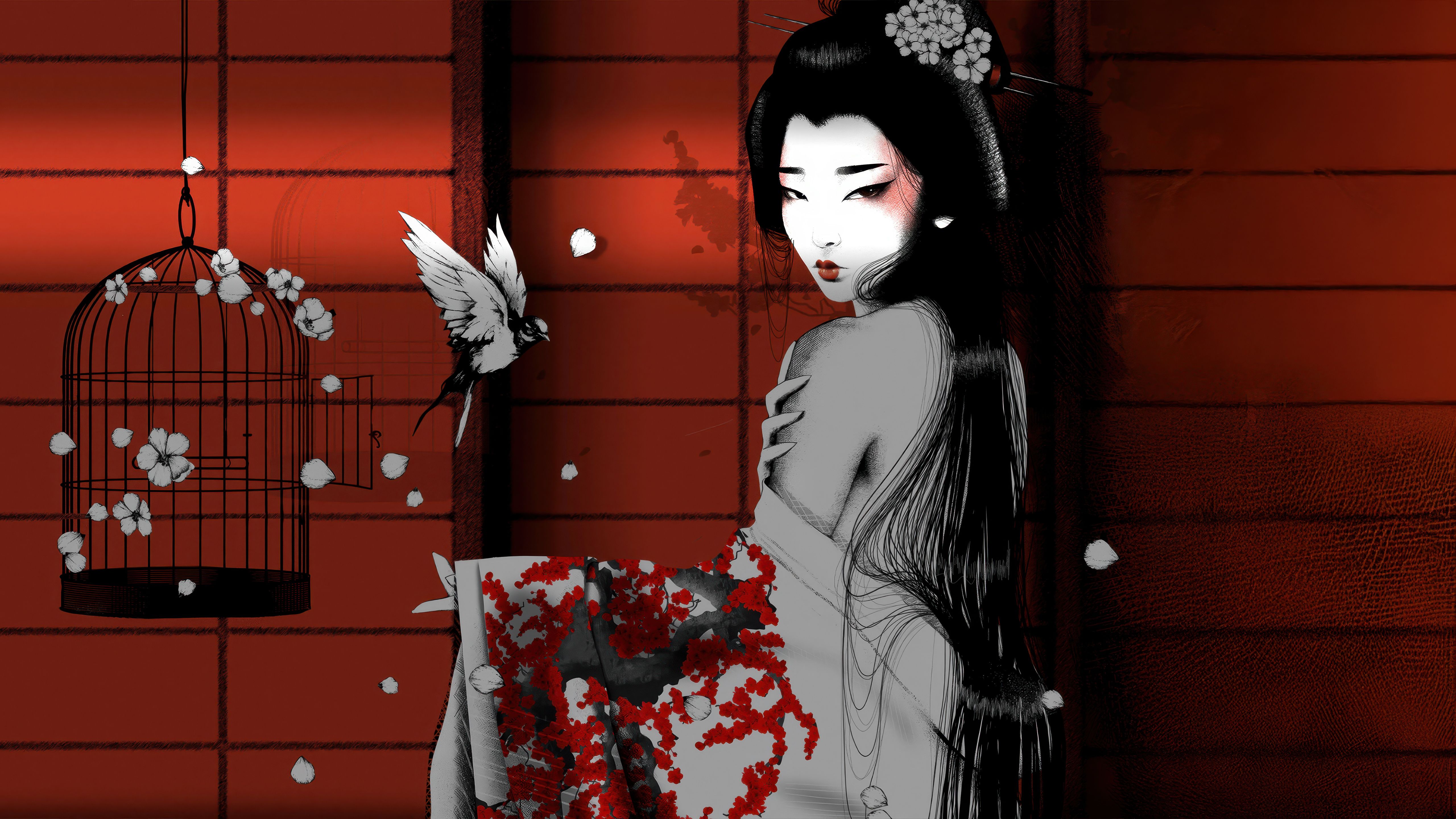 5120x2880 Blue Eye Samurai 4K Wallpaper