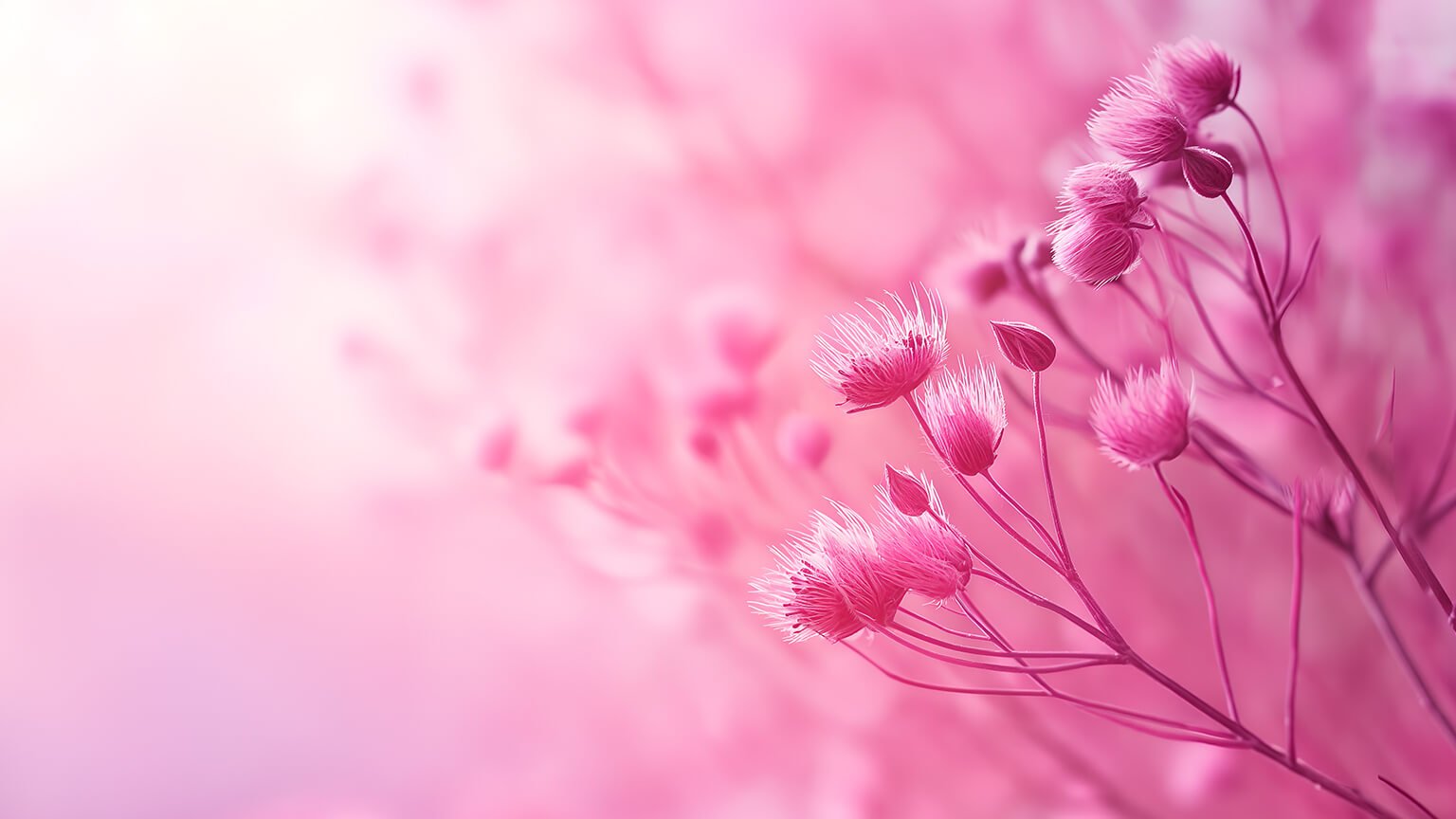 1536x864 Pink Aesthetic Flowers Blur Desktop Wallpaper Wallpaper 4K
