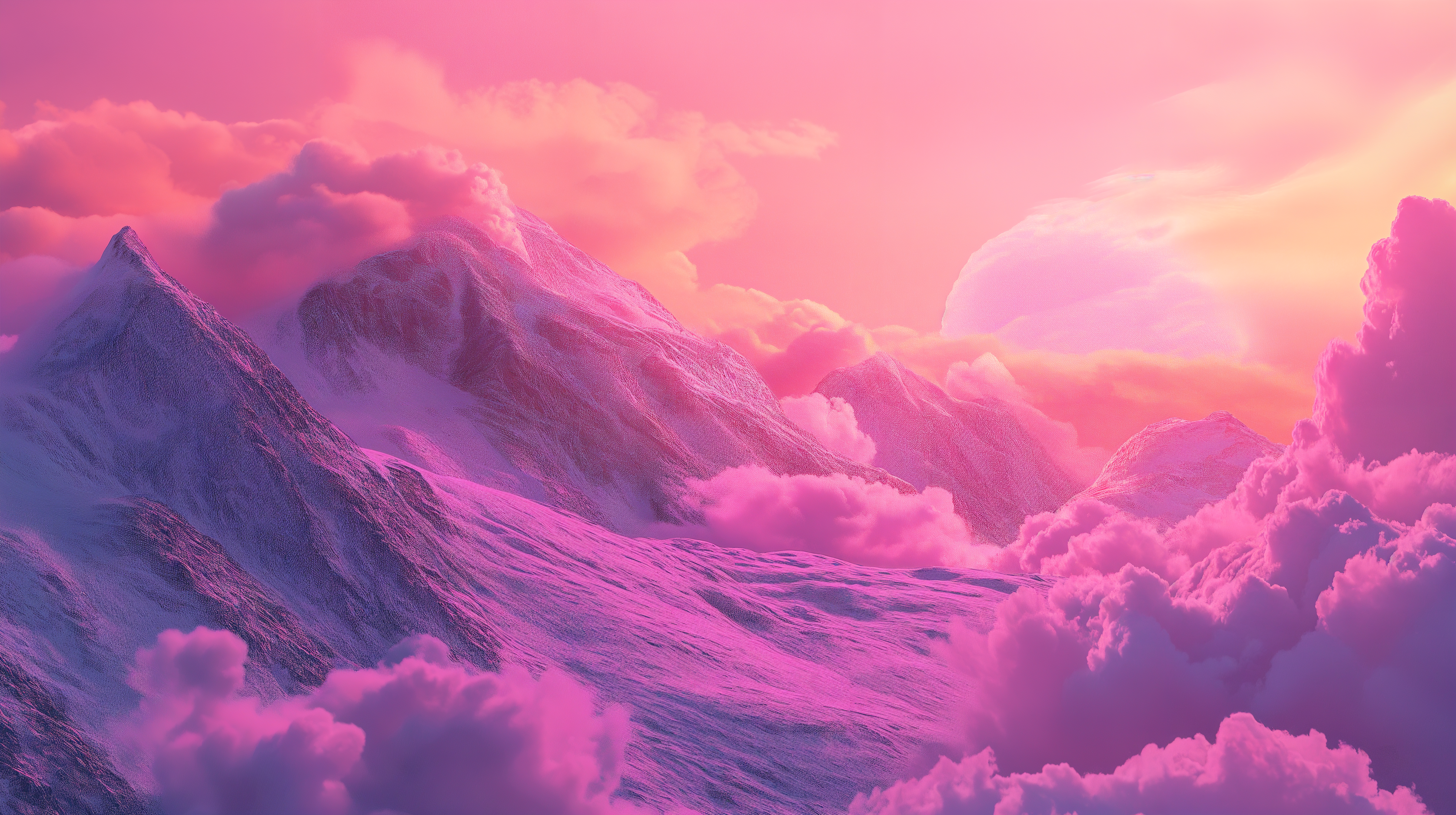 4072x2280 Stunning Pink Aesthetic Mountain Scene Ultra HD Wallpaper
