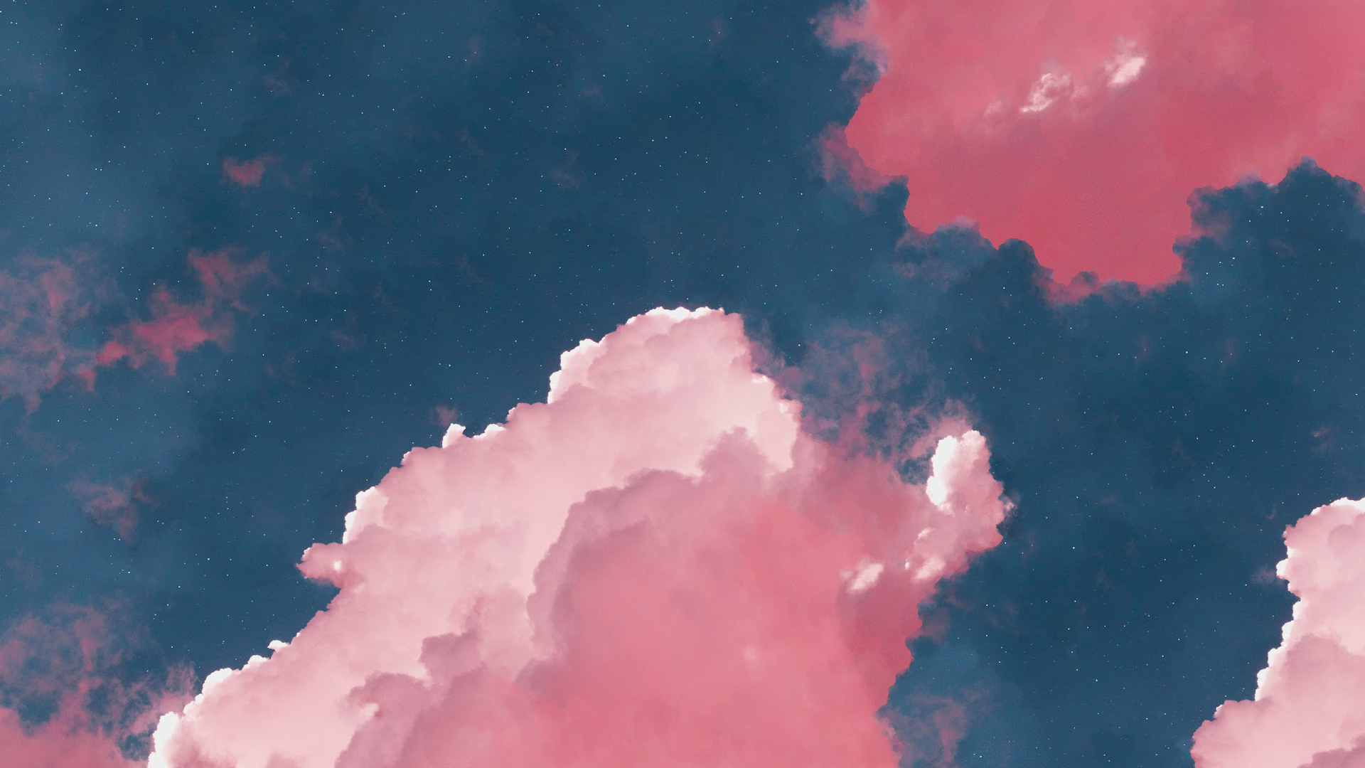 1920x1080 Pink Clouds, And A Stary Sky (1920 × 1080)