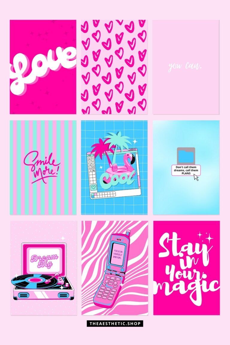 768x1152 Barbiecore Aesthetic High Resolution DIGITAL Image (with Their Editable Canva Template) ⋆ The Aesthetic Shop