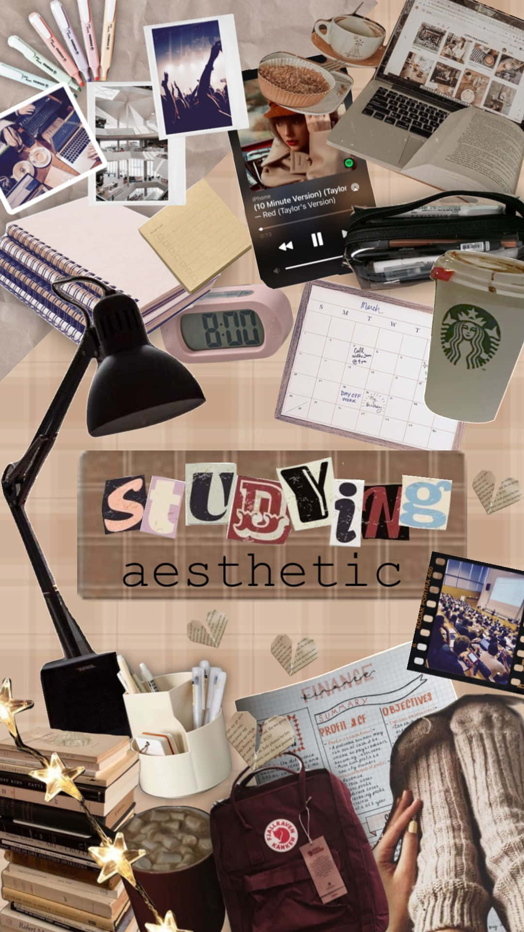 1080x1920 Download Studying Aesthetic Collage Wallpaper