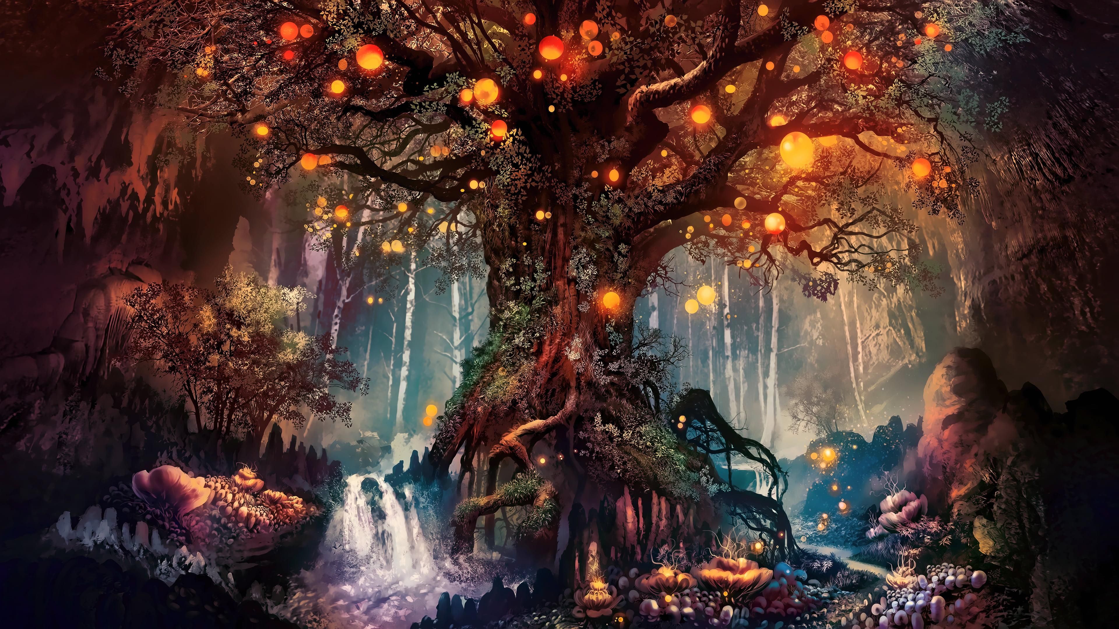 3840x2160 Fantasy forest tree [3840 x 2160]