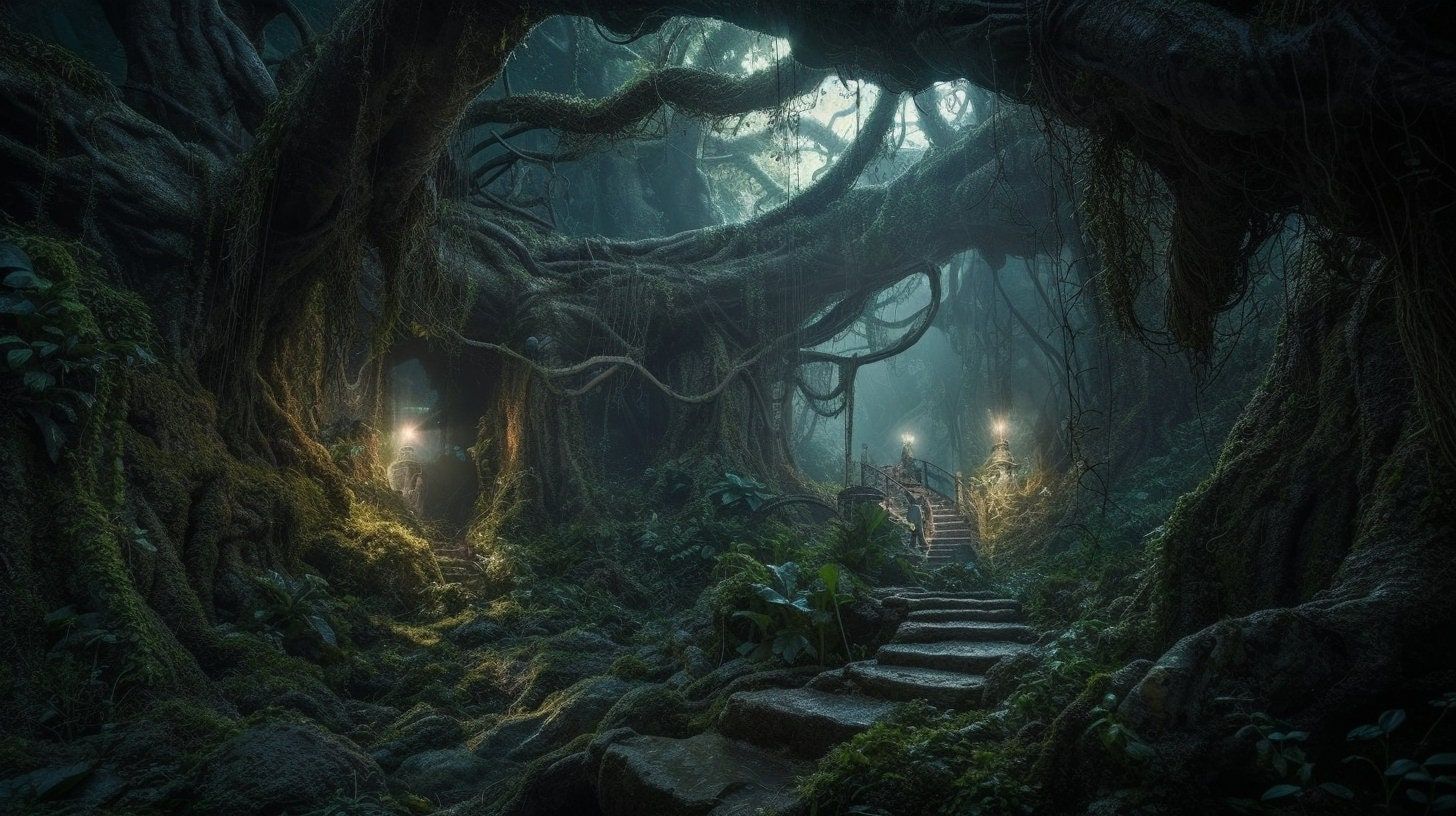 1456x816 Enchanted Forest Wall Art Enchanted Forest Printable Digital Art Enchanted Forest Digital Art Enchanted Forest Ai Art 5 Large JPG Image