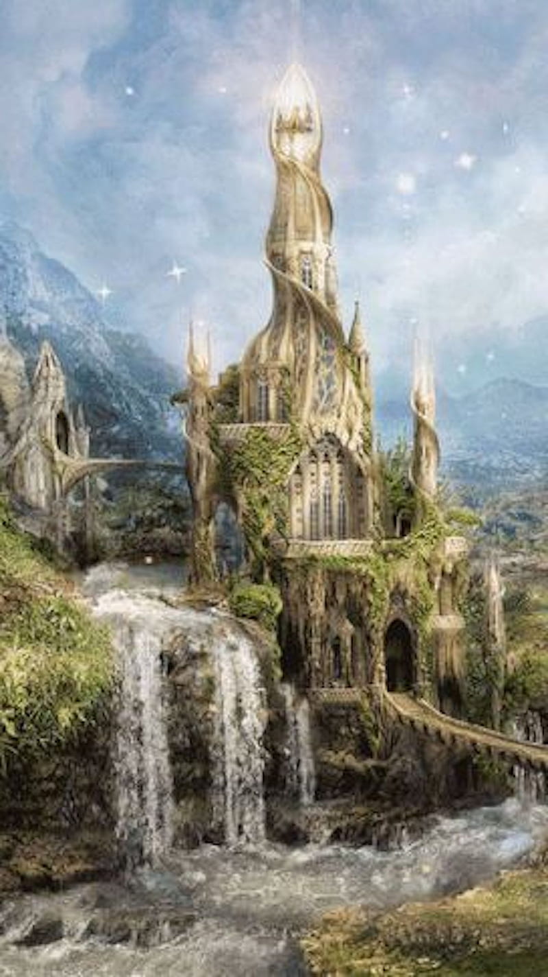 800x1424 Fantasy, castle, forest, HD phone wallpaper