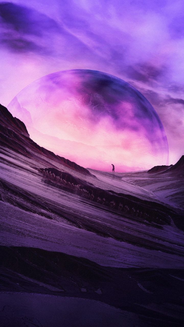 720x1280 Dreamy Wallpaper 4K, Ultraviolet, Purple Planet