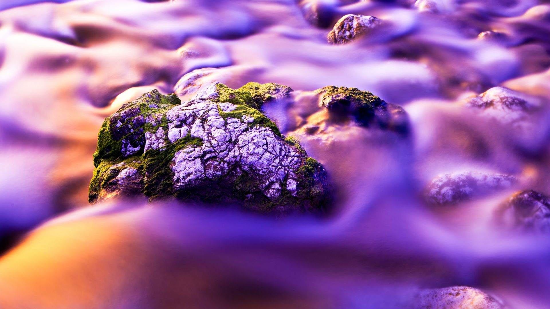1920x1080 Aesthetic Wallpaper 4K, Water Stream, Moss