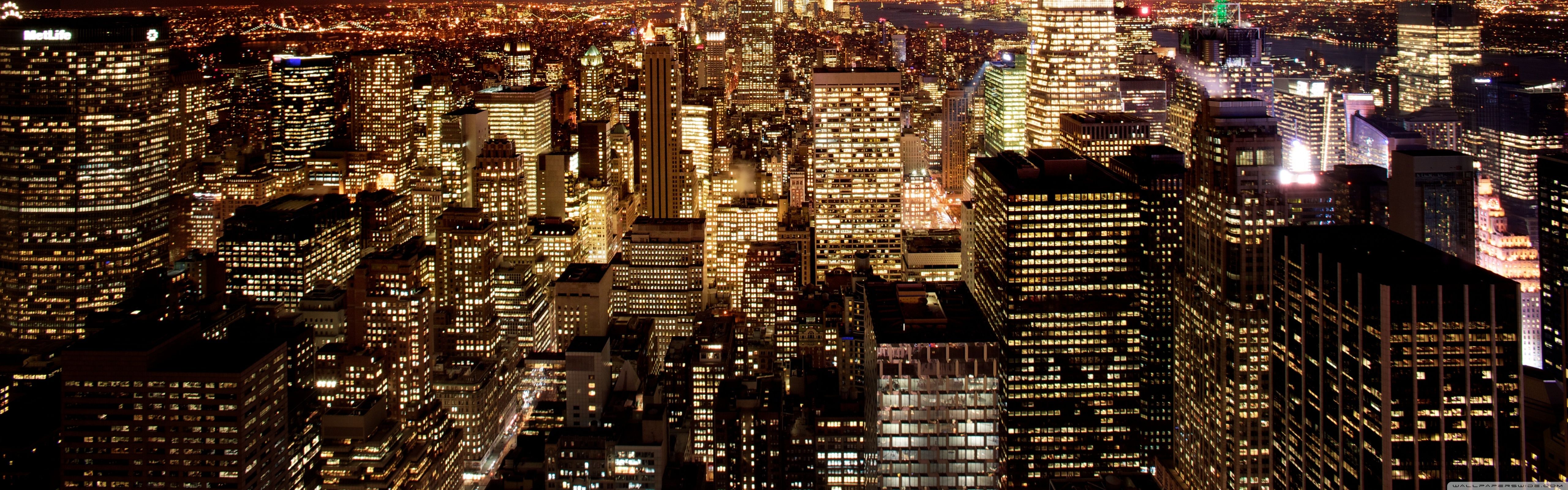 5120x1600 New York City At Night 4K UHD Wallpaper for UltraHD Desktop and TV : Dual Monitor : Smartphone and Tablet Devices