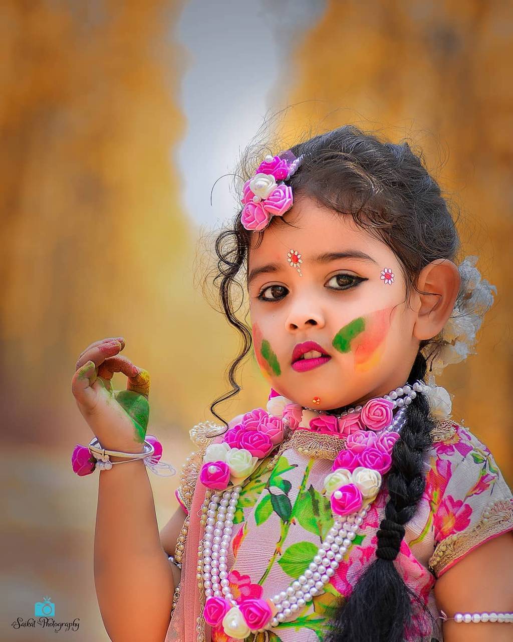 1024x1280 Child Holi Wallpaper