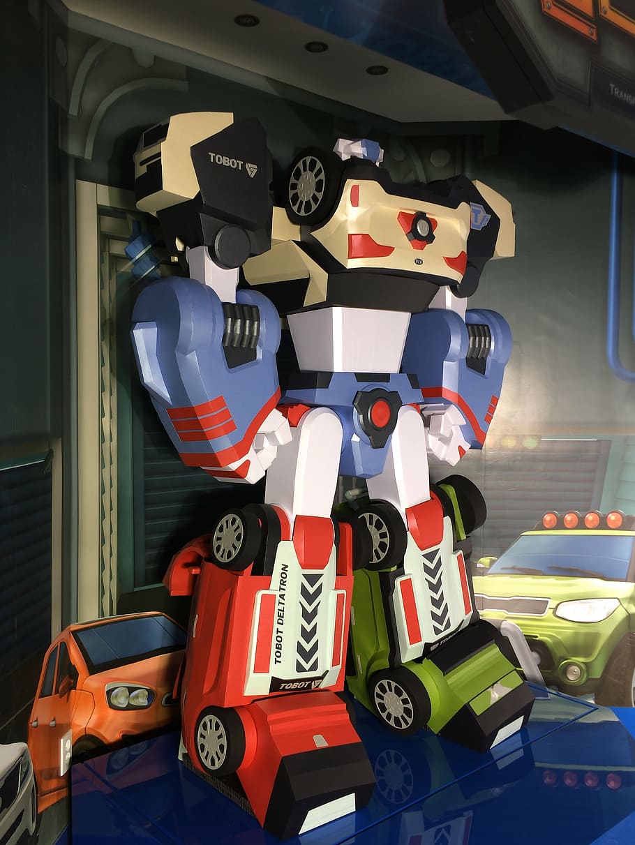 910x1211 HD wallpaper: delta tron, robot, paper toy, car, mode of transportation, no people