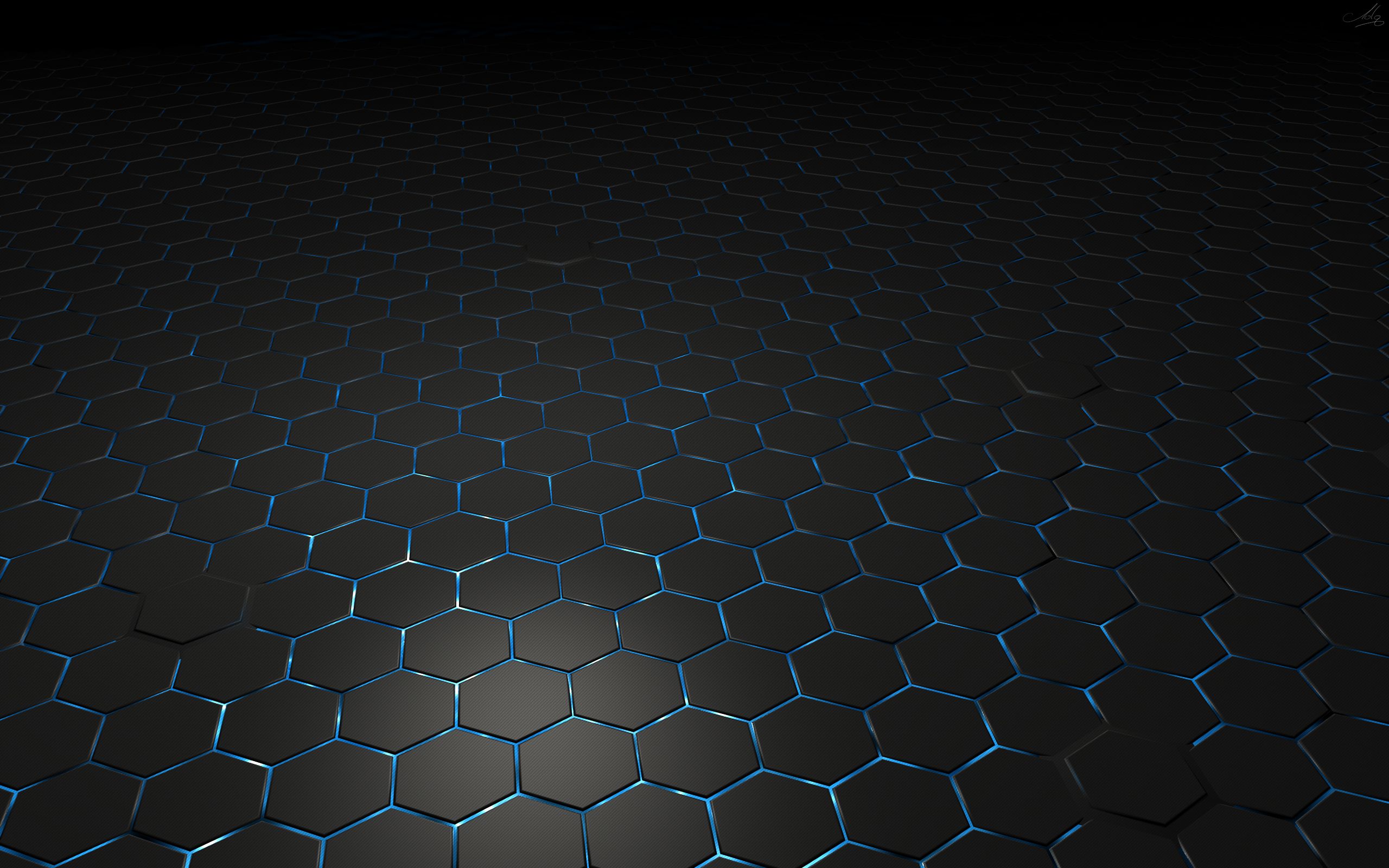 2560x1600 Black Hexagon Background Wallpaper 52204