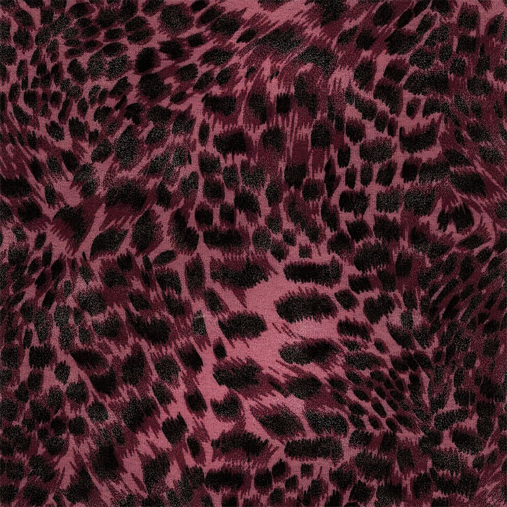 1000x1000 Lady Leopard Wallpaper in Bold Burgundy