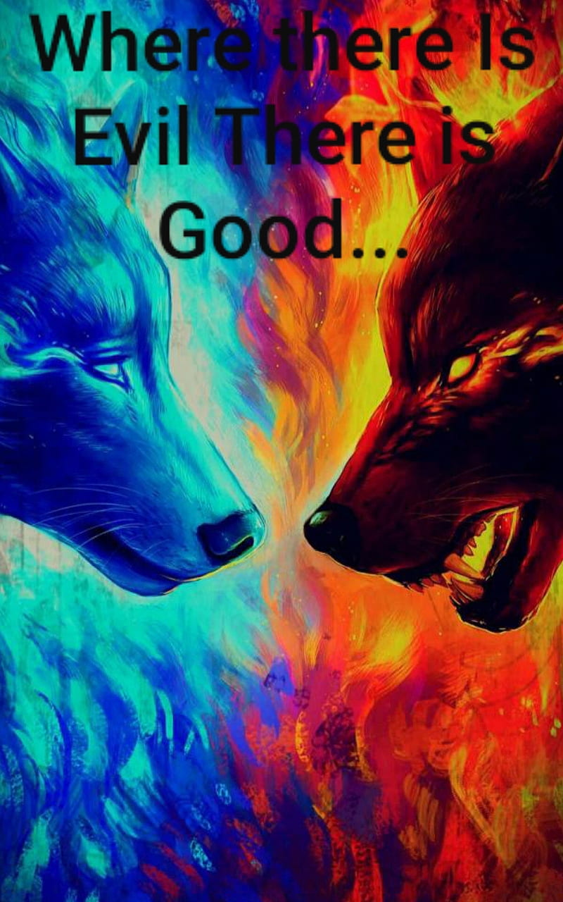 800x1280 Good Wolf Bad wolf, blue, wolf, HD phone wallpaper