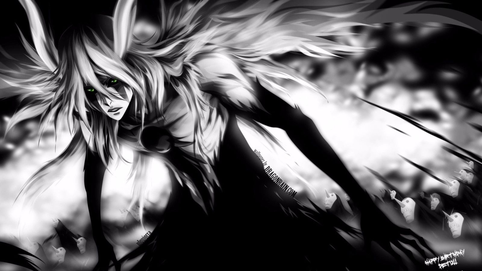 1600x900 Anime Black And White High Definition Wallpaper 105103