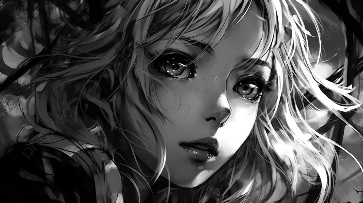 1200x673 Black And White Picture Of A Girl, Anime Picture Black And White, Animal, Black Background Image And Wallpaper for Free Download