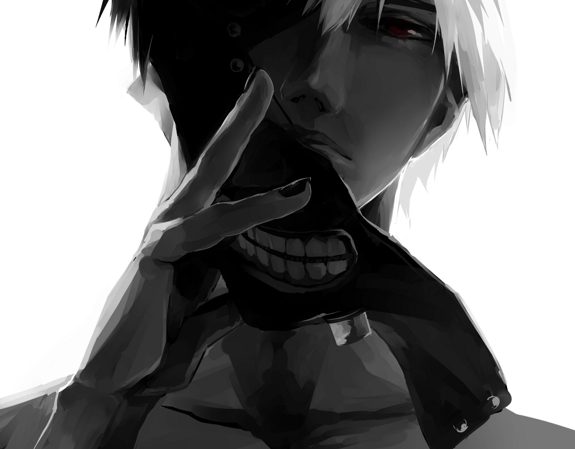 1920x1500 Wallpaper anime, mask, art, guy, monochrome, Tokyo Ghoul, Ken Kanek, Tokyo Ghoul for mobile and desktop, section сэйнэн, resolution 1920x1500